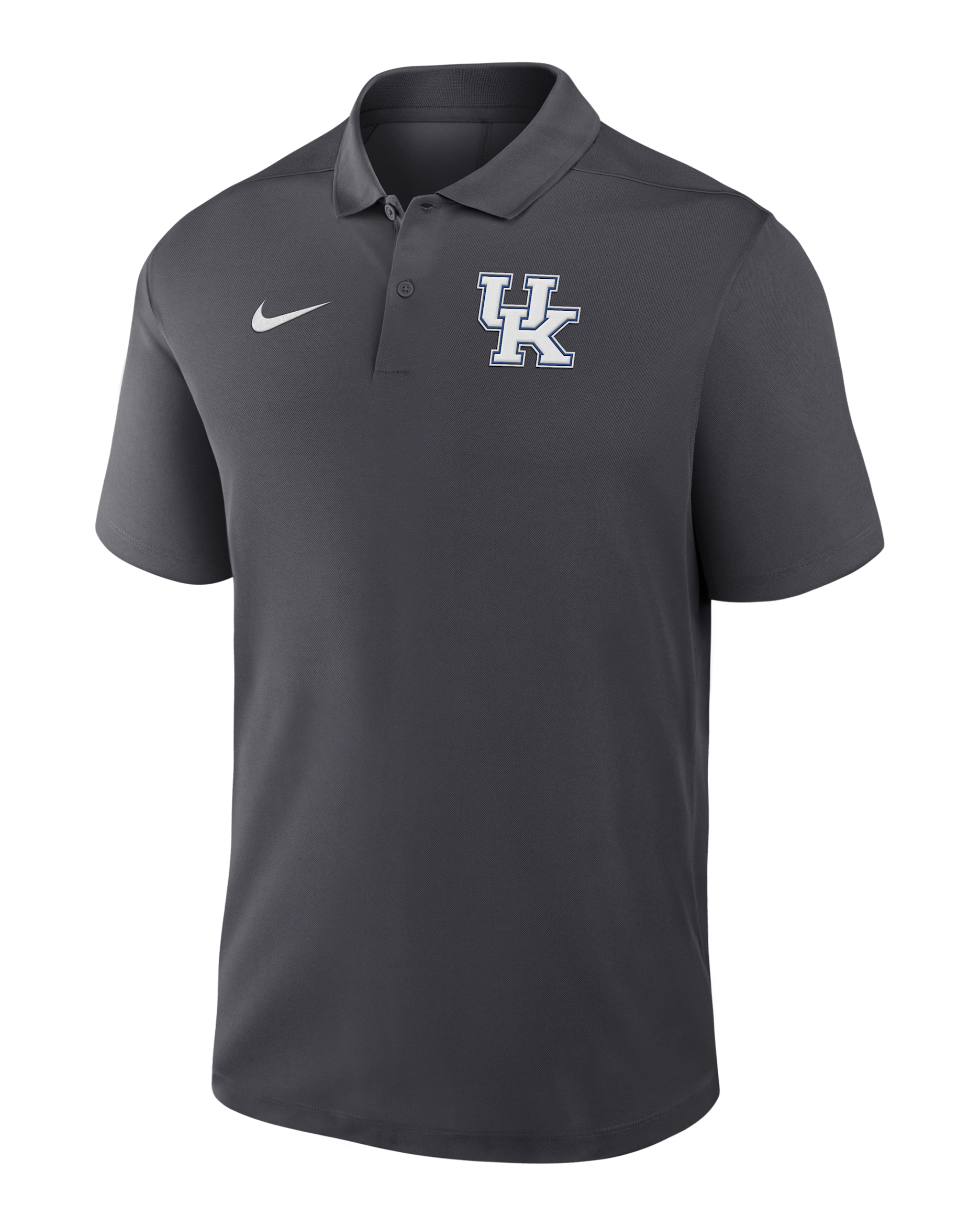 Polo universitario Nike Dri-FIT para hombre Kentucky Primetime Victory Primary Logo - Antracita