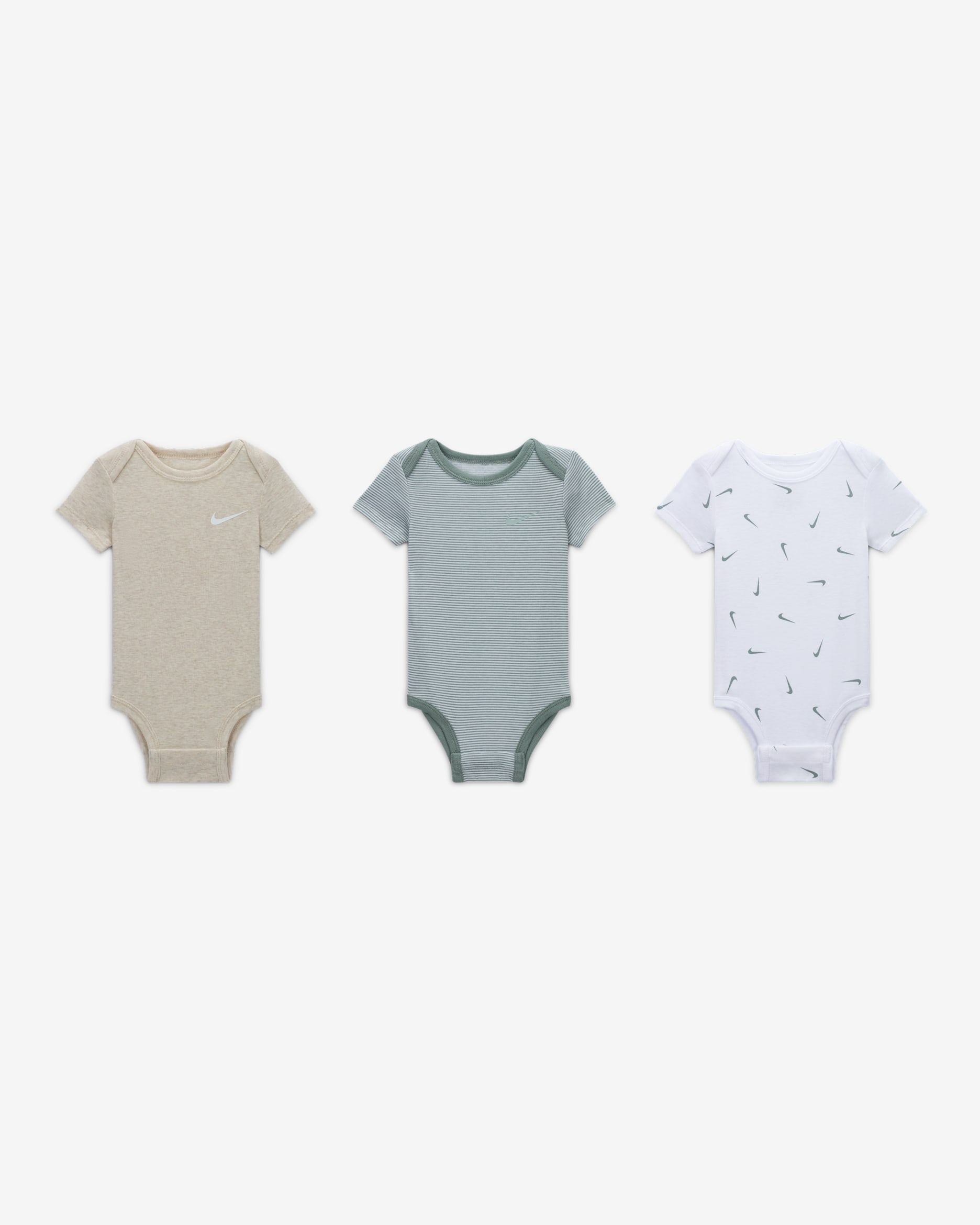 Lot De 3 Bodys Bébé NEXT - 100% Coton, Coupe Côtelée, Boutons-pression, Couleurs Neutres