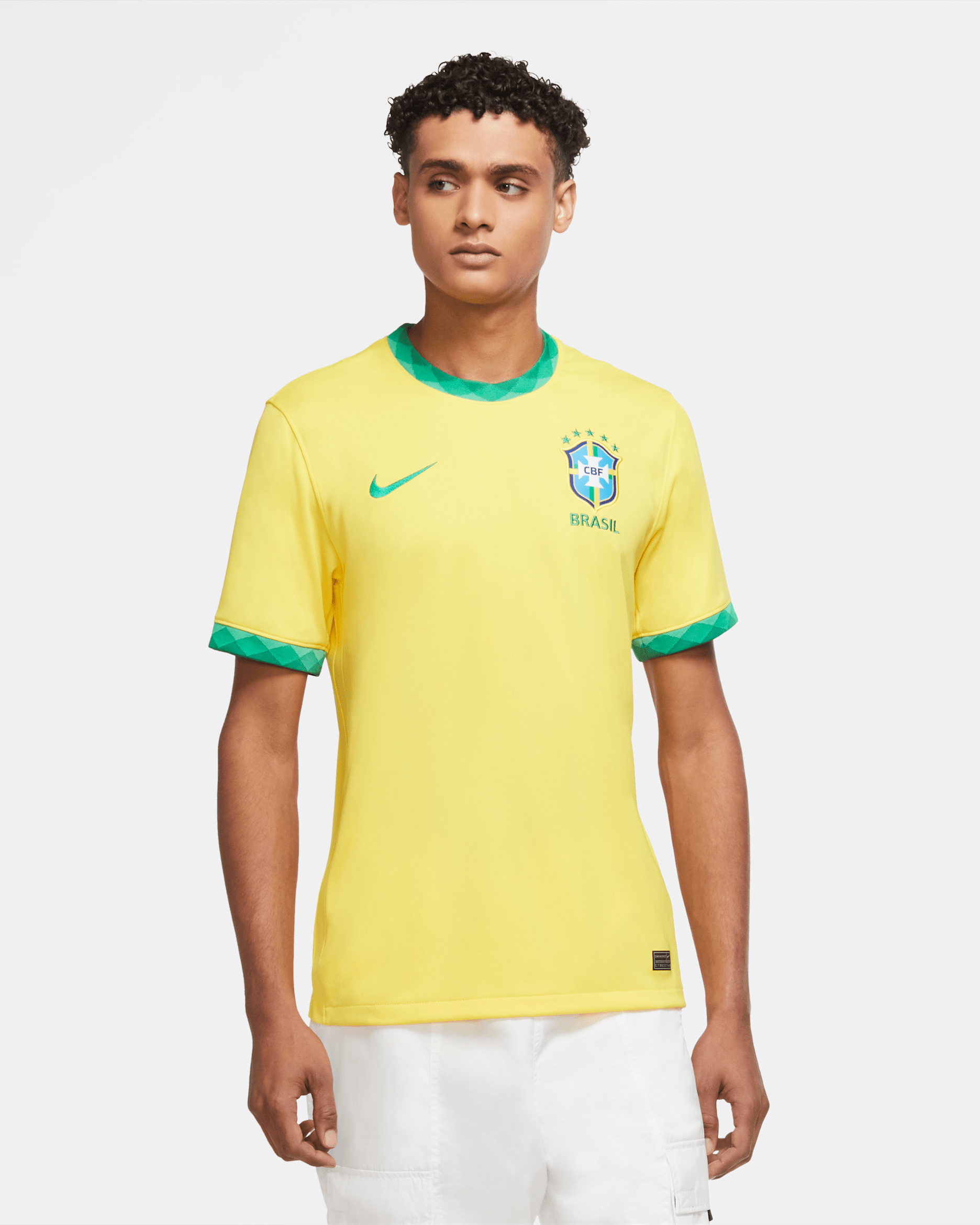 Brasil 2020 Stadium Home Men's Soccer Jersey - Midwest Gold/Lucky Green