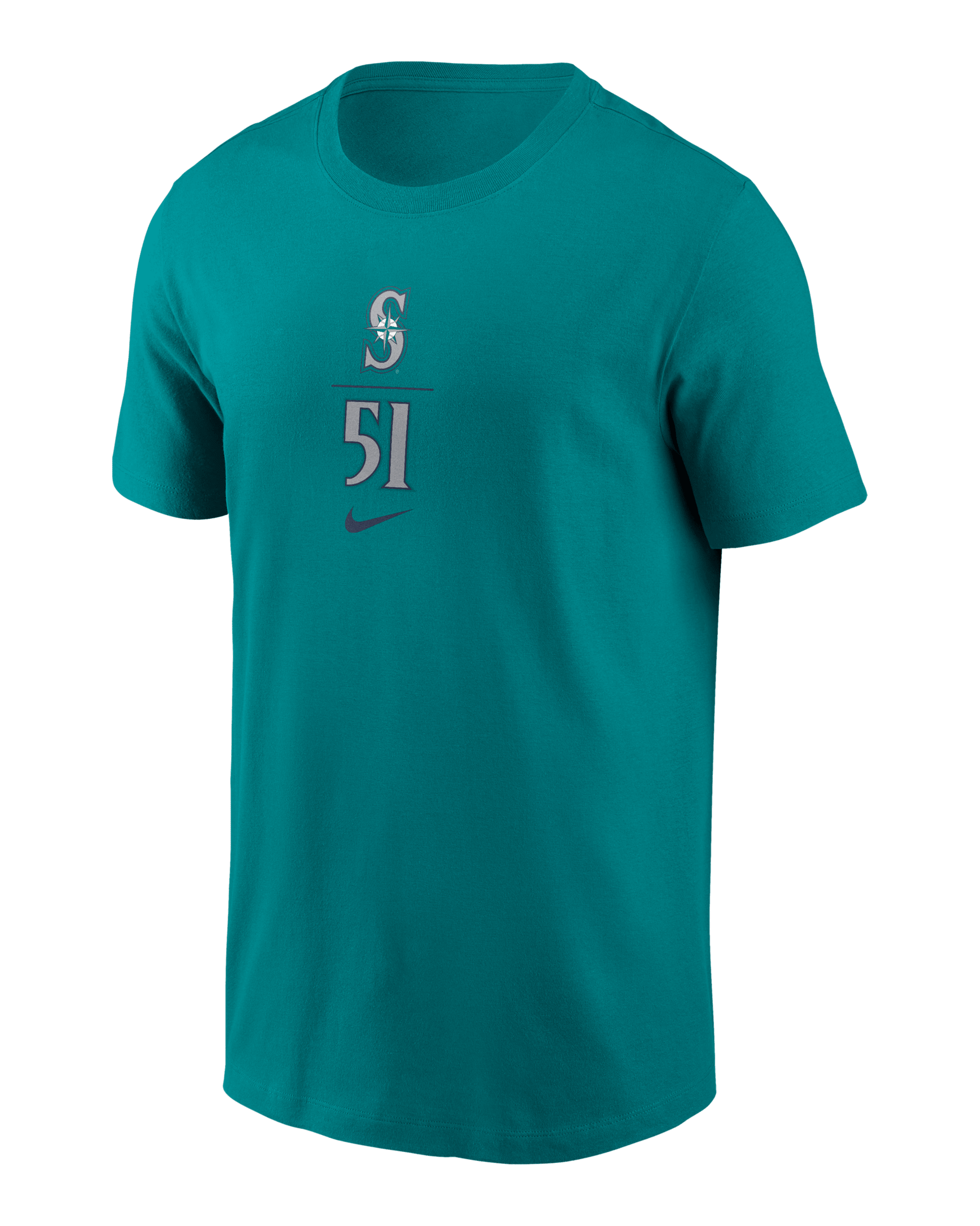 Playera Nike de la MLB para hombre Ichiro Suzuki Seattle Mariners Hall of Fame - Agua