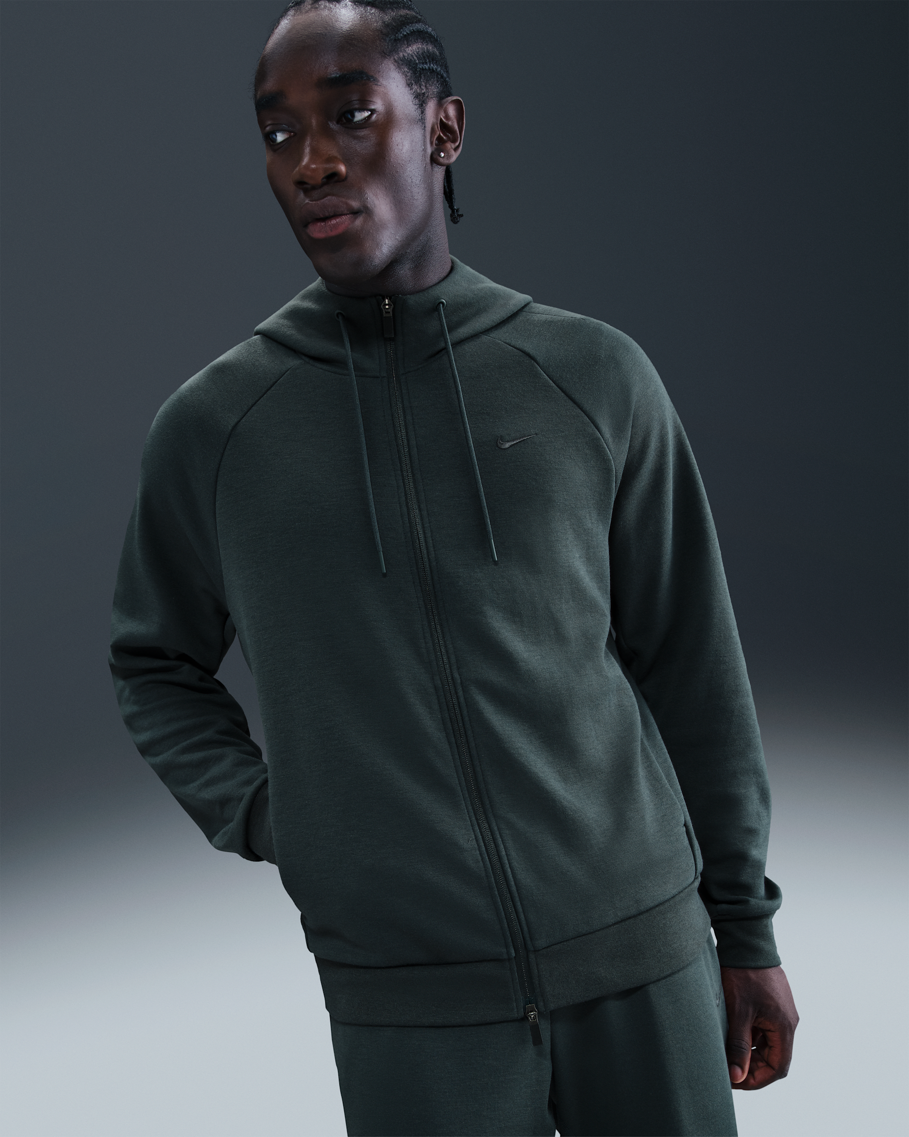 Nike Primary Fleece Men's Dri-FIT UV Full-Zip Performance Hoodie - Seaweed/Seaweed