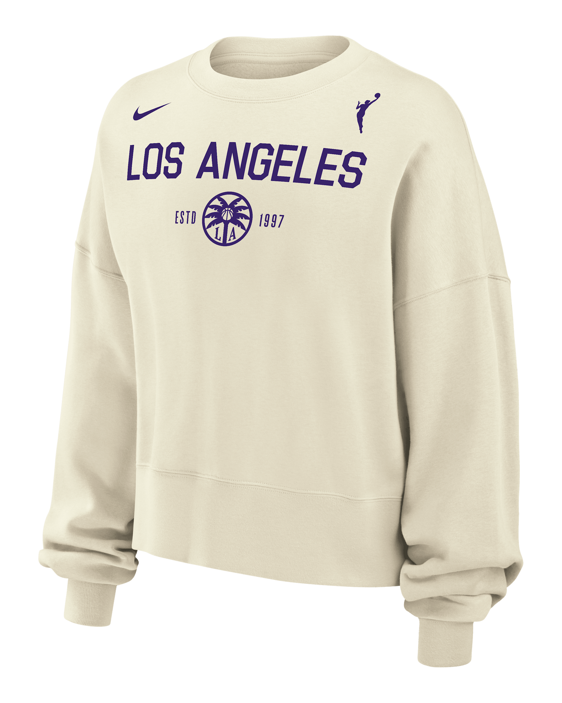 Sudadera de cuello redondo Nike de la WNBA para mujer Los Angeles Sparks Phoenix Fleece - Vela