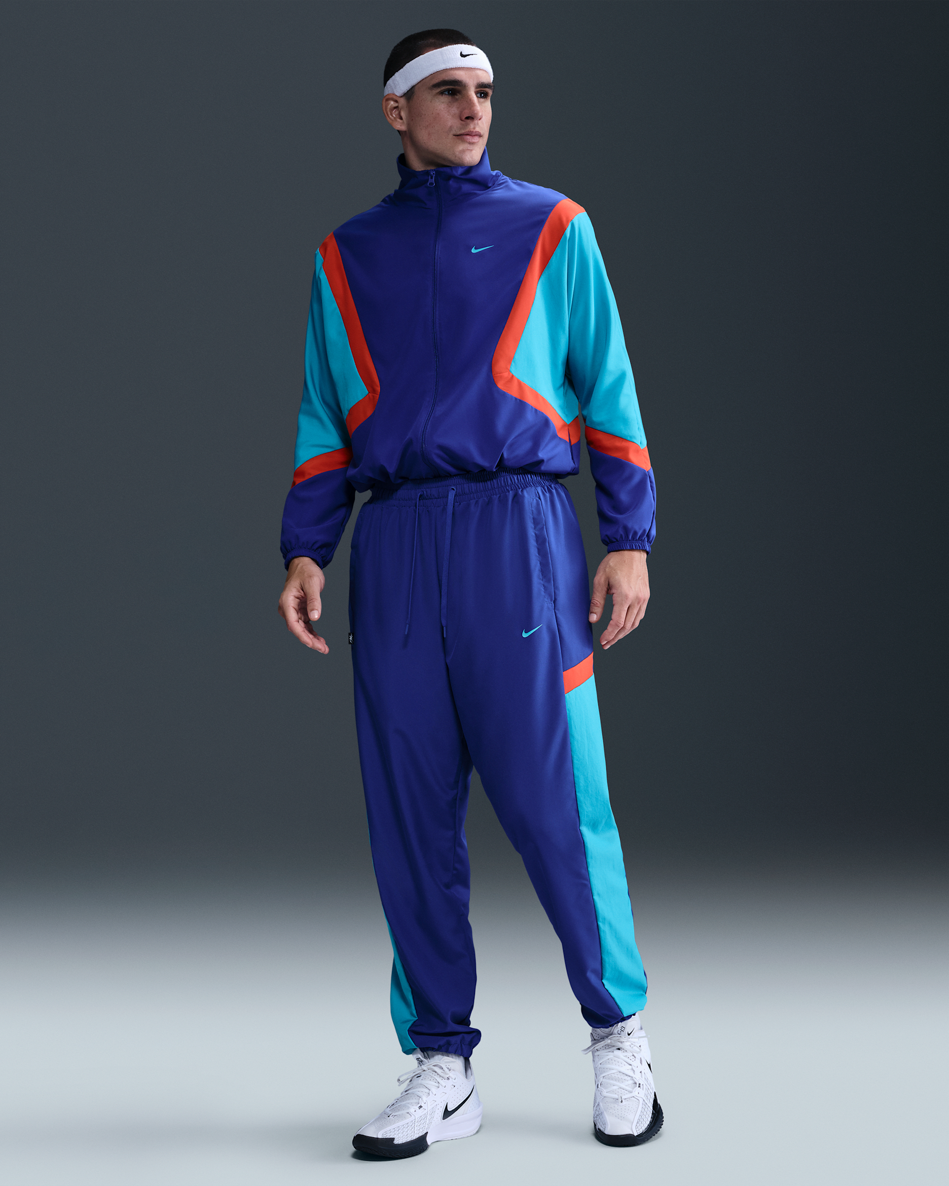 Pants de básquetbol de tejido Woven para hombre Nike Icon - Noche intenso/Cactus empolvado/Rojo picante/Cactus empolvado