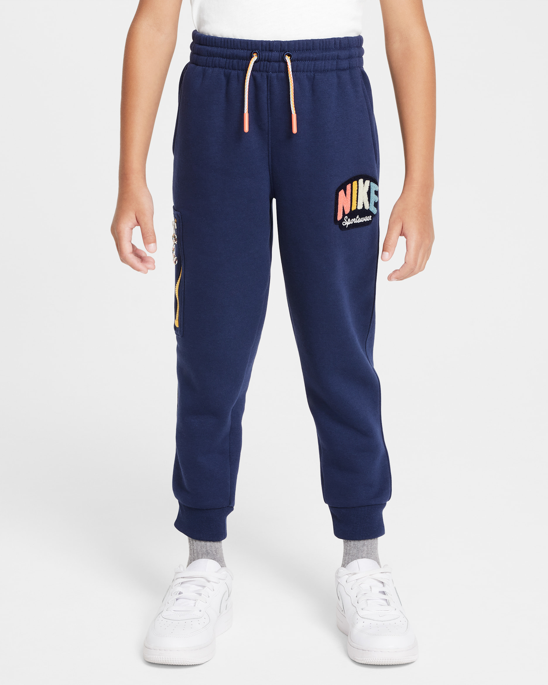 Pants de tejido Fleece para niños talla pequeña Nike Sportswear Powder Play - Azul marino medianoche