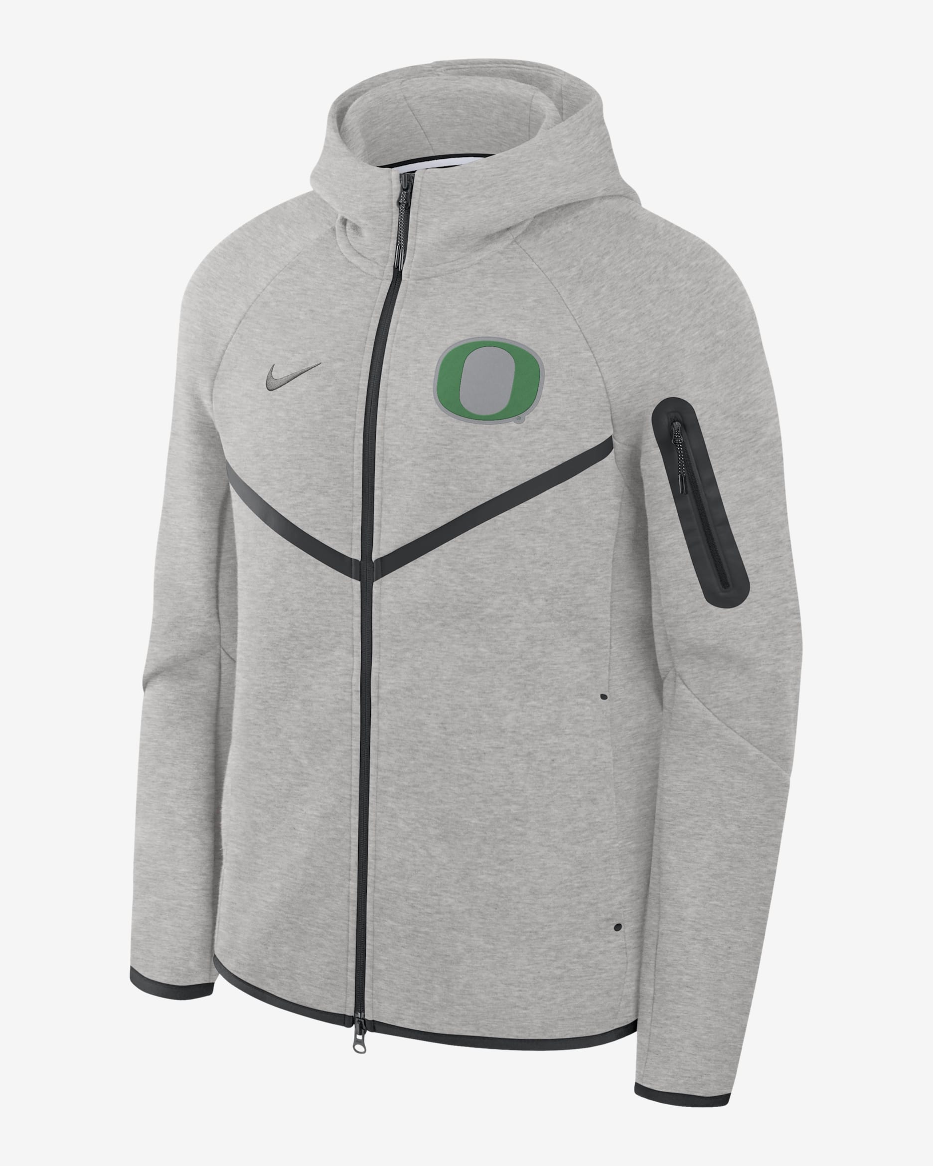 Oregon Tech Fleece Windrunner Men's Nike College Full-Zip Hooded Jacket - Dark Grey Heather