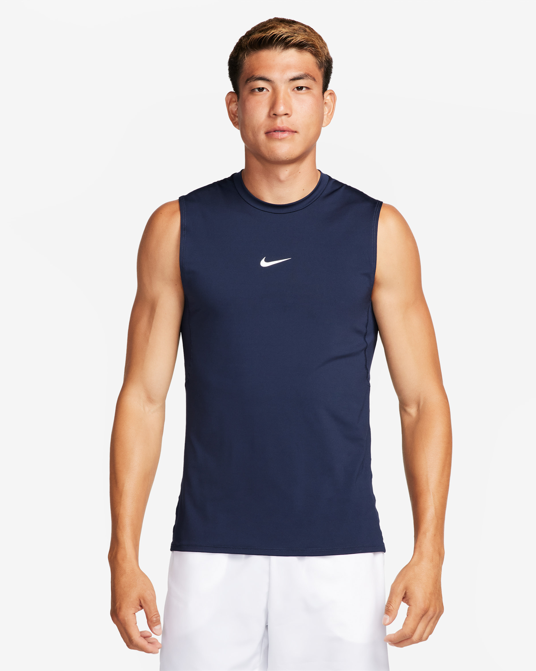 Nike Pro Men's Dri-FIT Slim Sleeveless Top - Obsidian/White