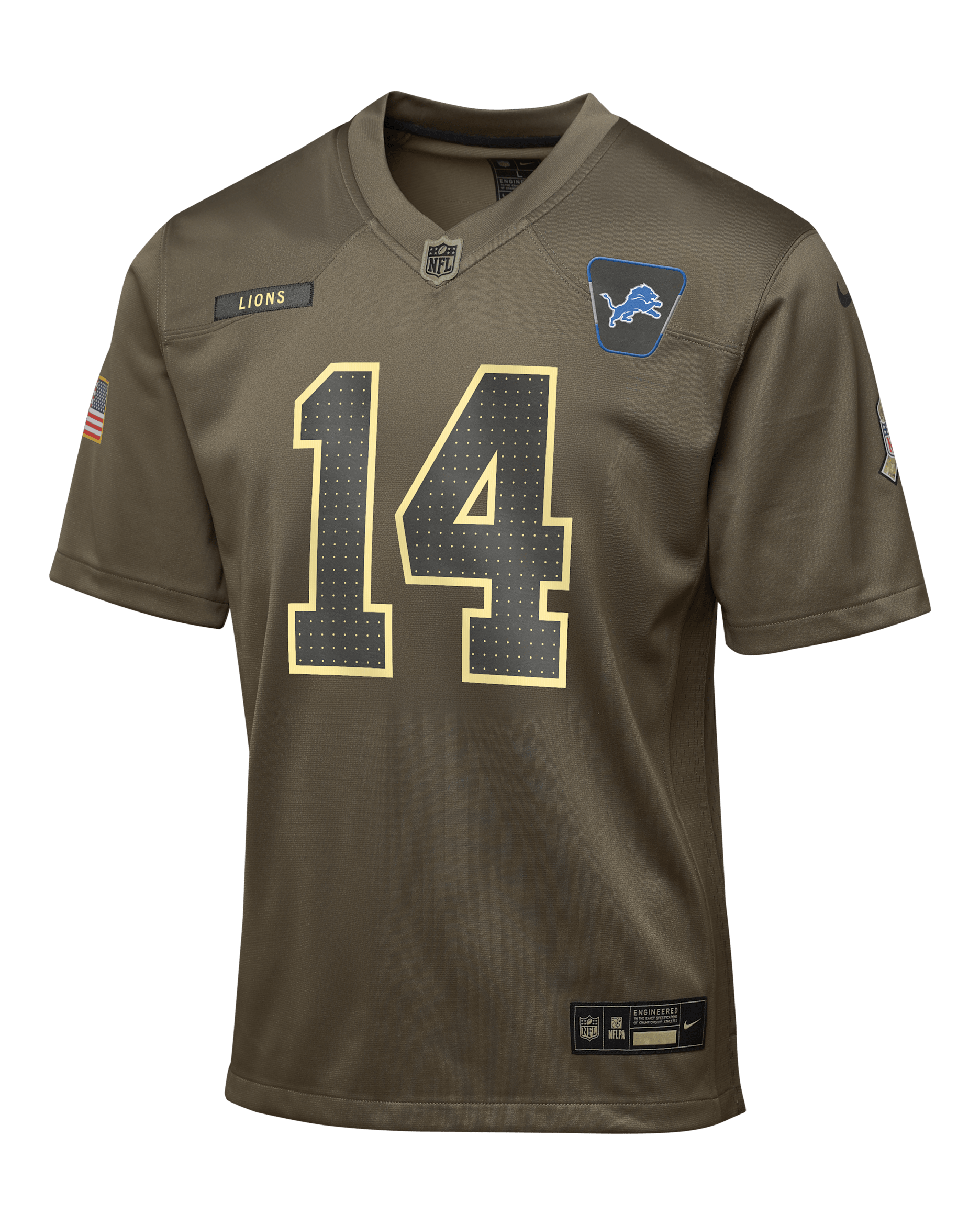 Amon-Ra St. Brown Detroit Lions Salute to Service Big Kids’ Nike NFL Game Jersey - Olive