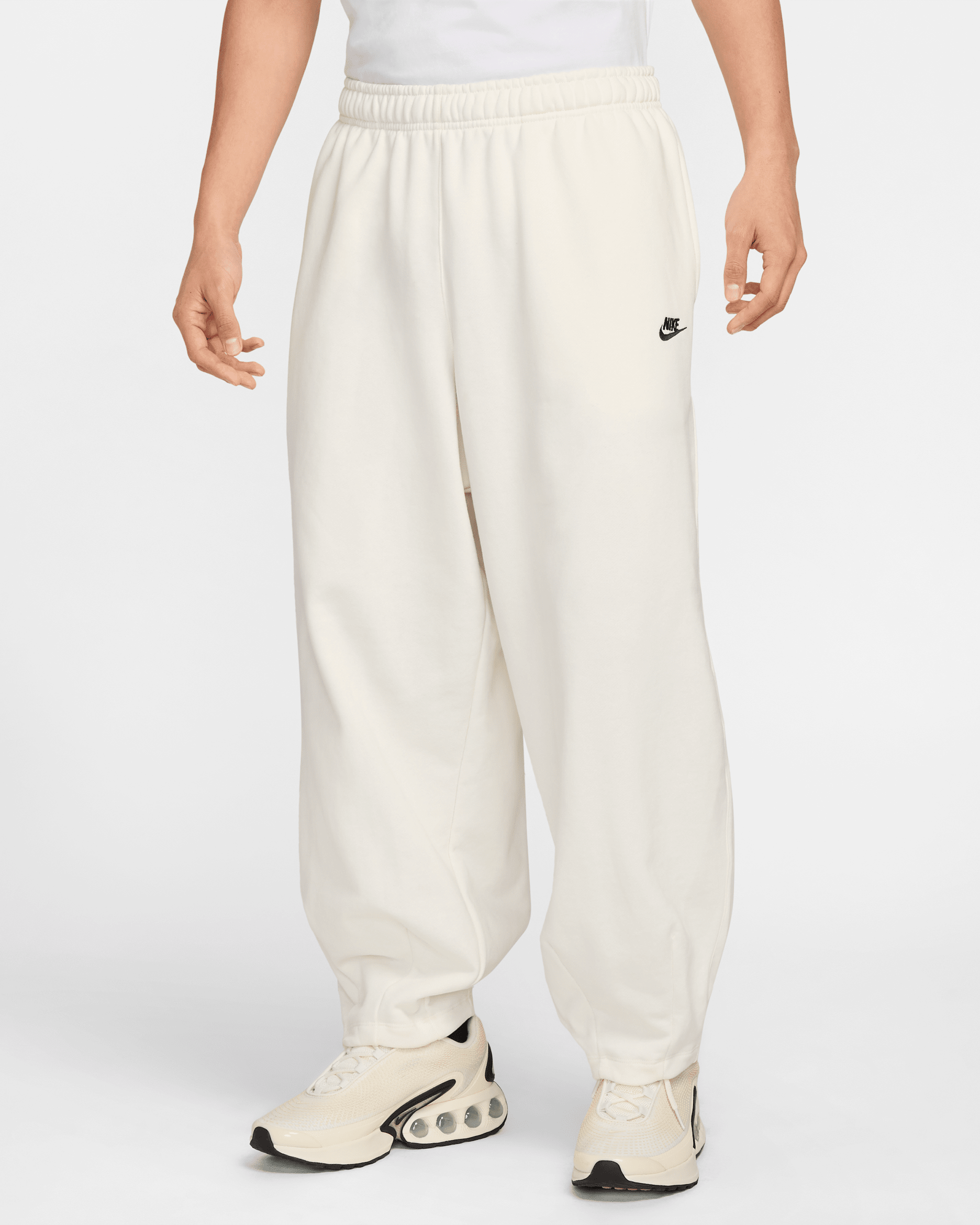Nike Club Fleece Men's Oversized French Terry Trousers - Sail/Sail/Black