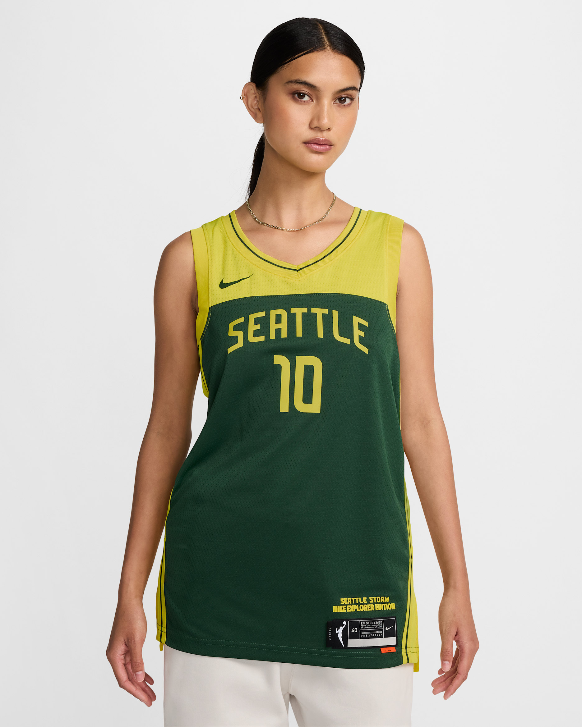 Camiseta Nike Dri-FIT WNBA Victory Sue Bird Storm Explorer Edition  - Abeto/Amarillo strike