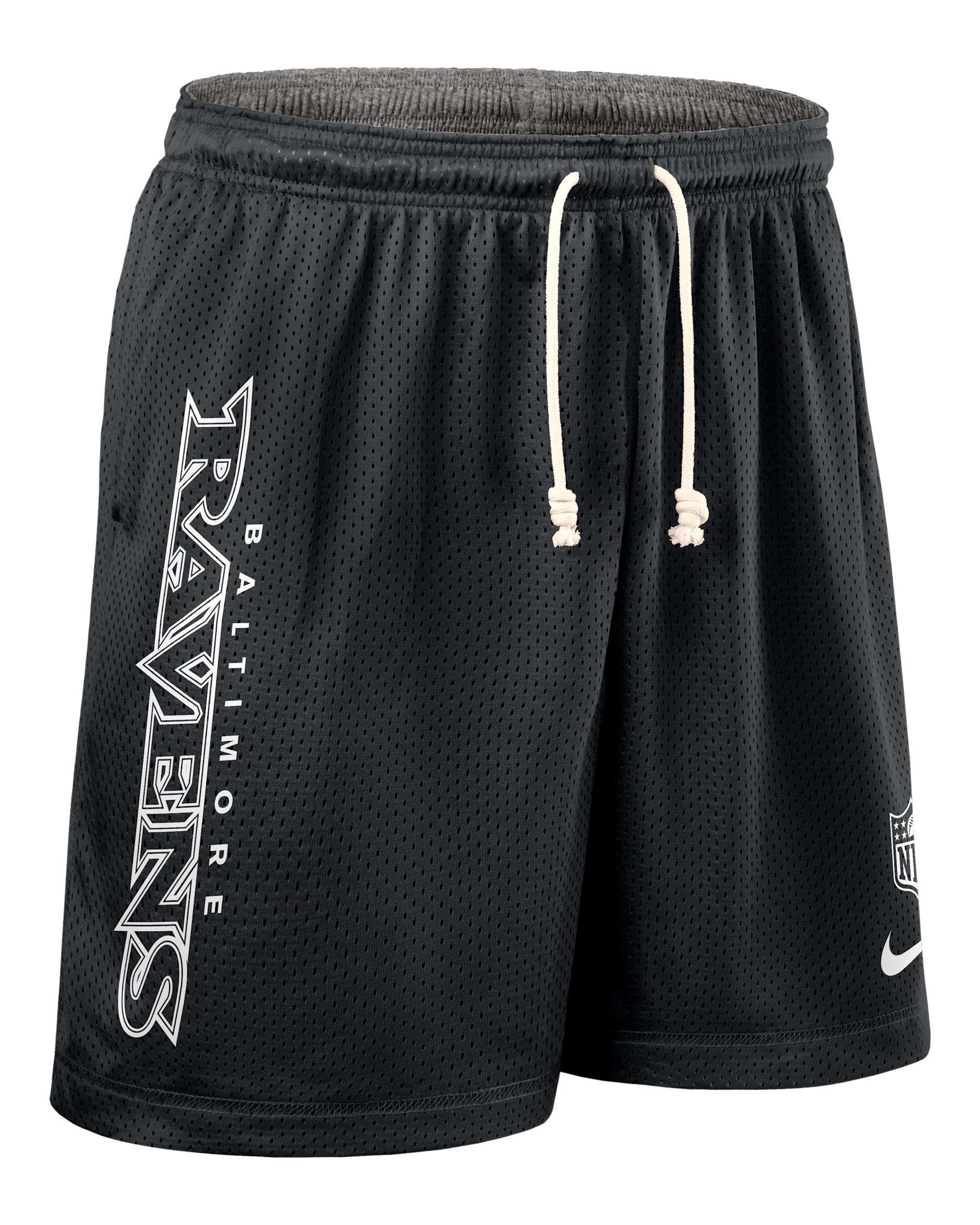 Shorts Nike Dri-FIT de la NFL para hombre Baltimore Ravens Sideline Reversible - Negro