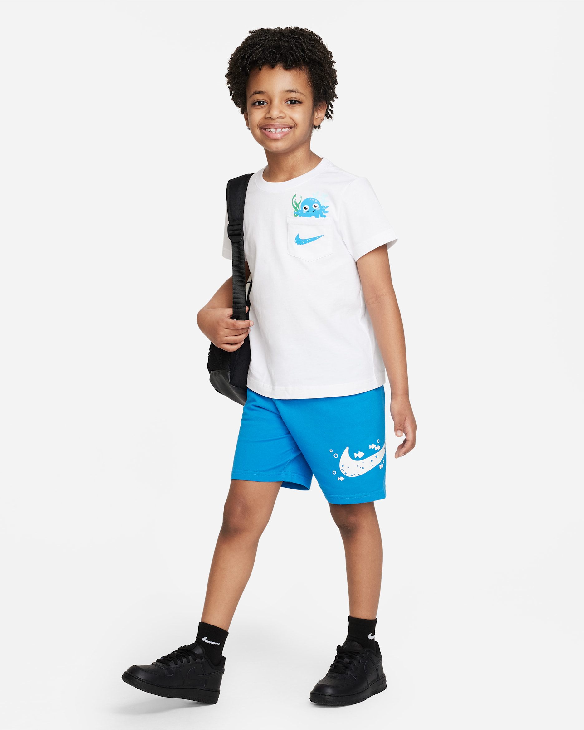 Nike Sportswear Coral Reef Tee and Shorts Set 2-teiliges Set für jüngere Kinder - Photo Blue