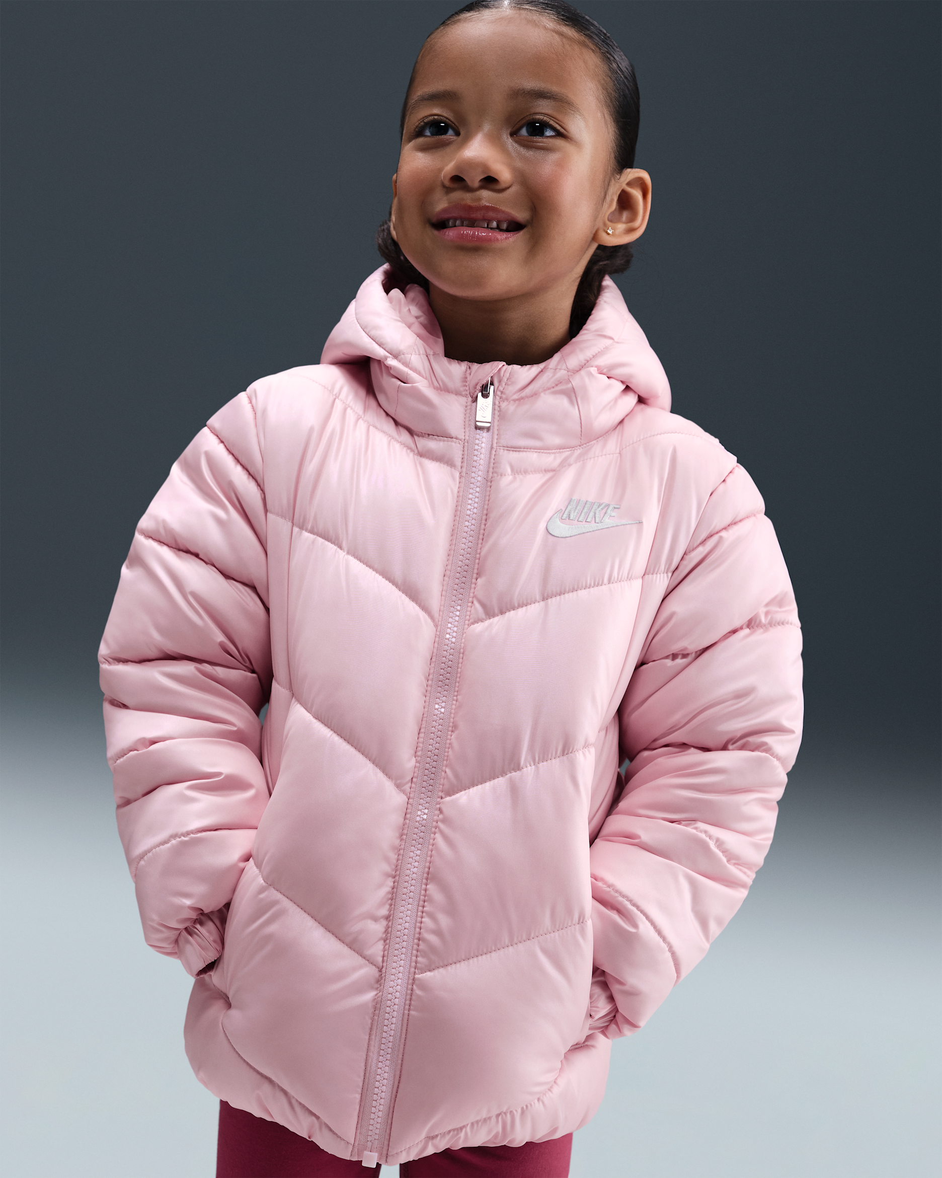 Nike Sportswear Younger Kids' 'All Day Play' Puffer Jacket - Pink Foam