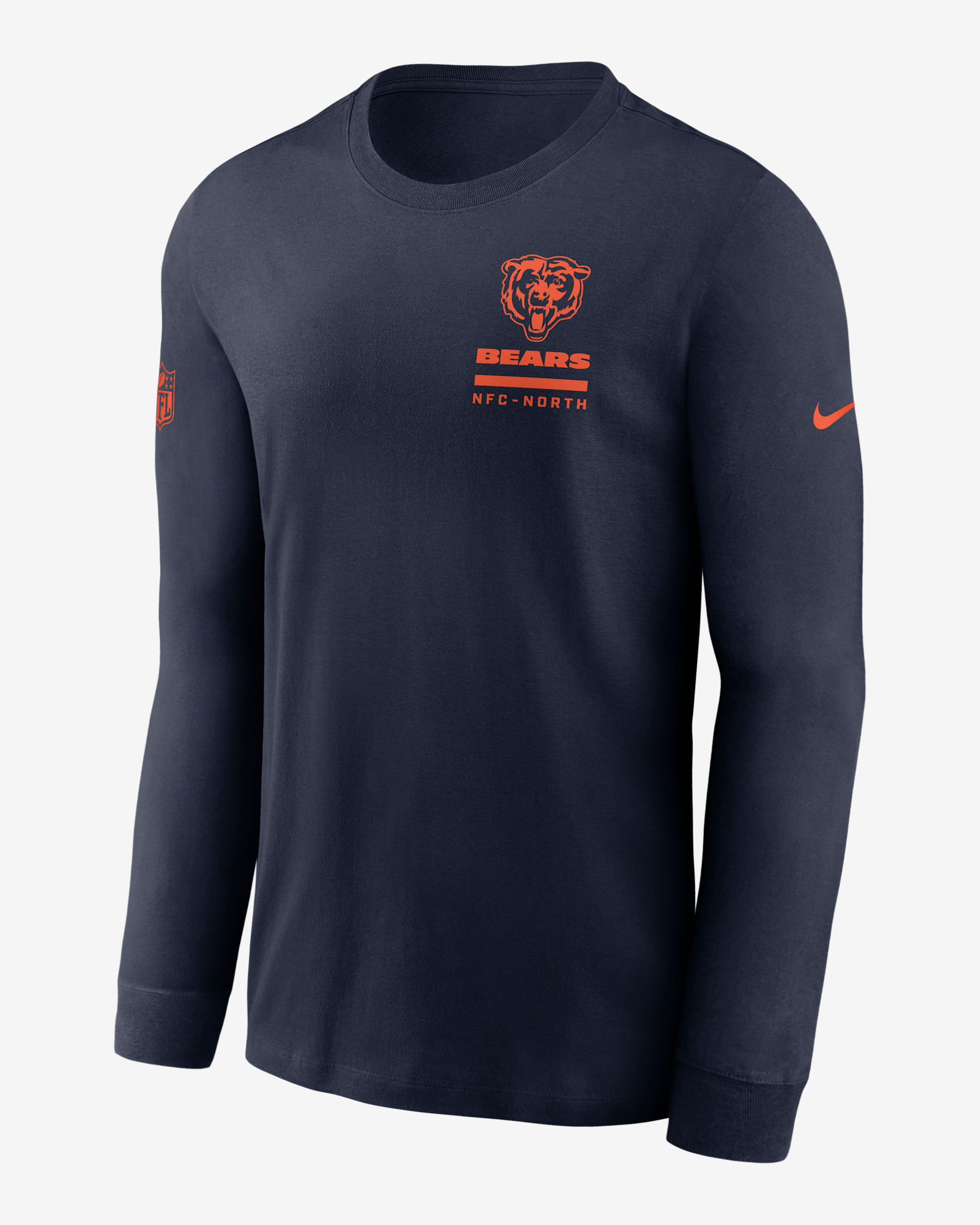 Chicago Bears Sideline Team Issue Men's Nike Dri-FIT NFL Long-Sleeve T-Shirt - Blue