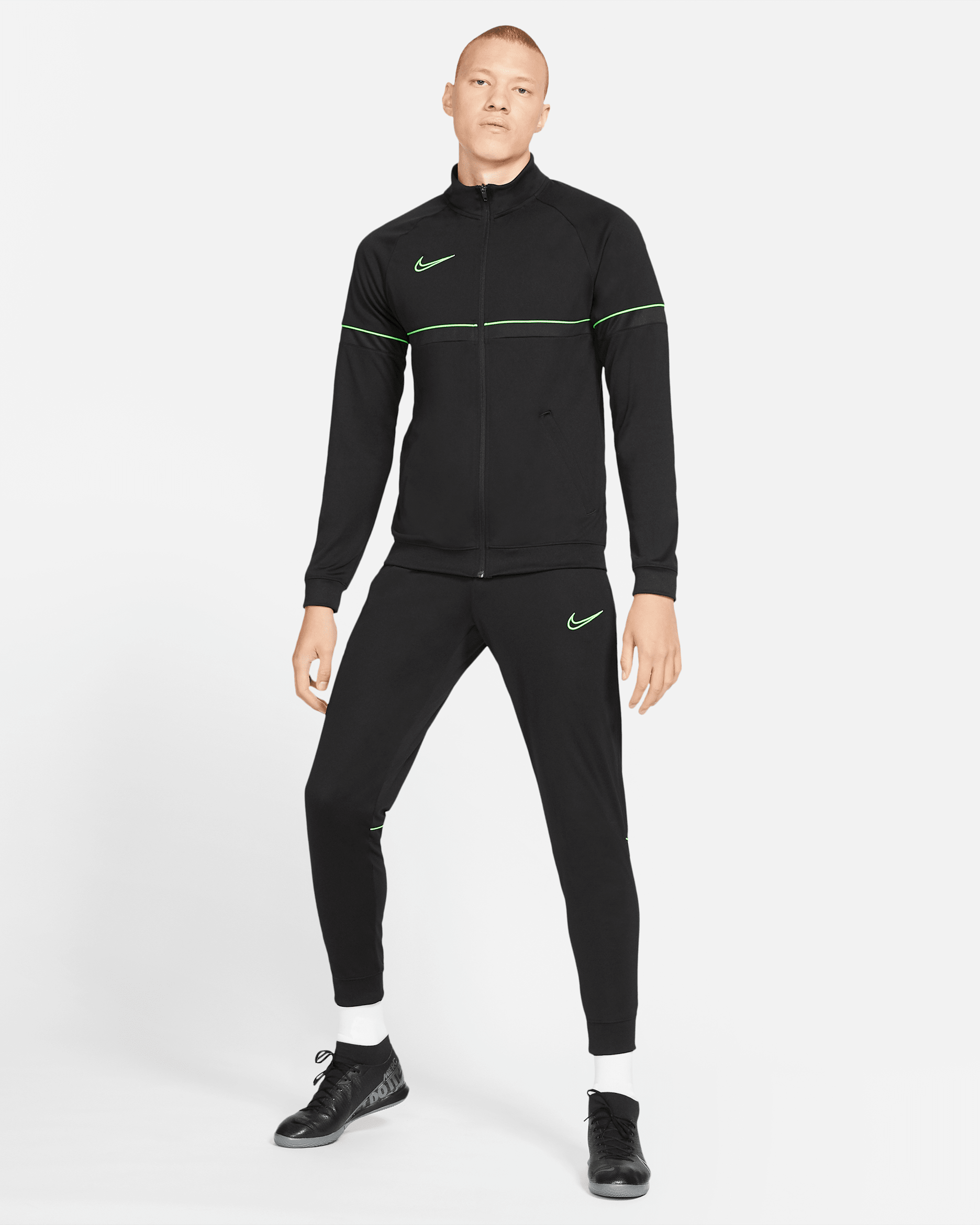 Nike Dri-FIT Academy Men's Football Tracksuit - Black/Black/Black/Green Strike