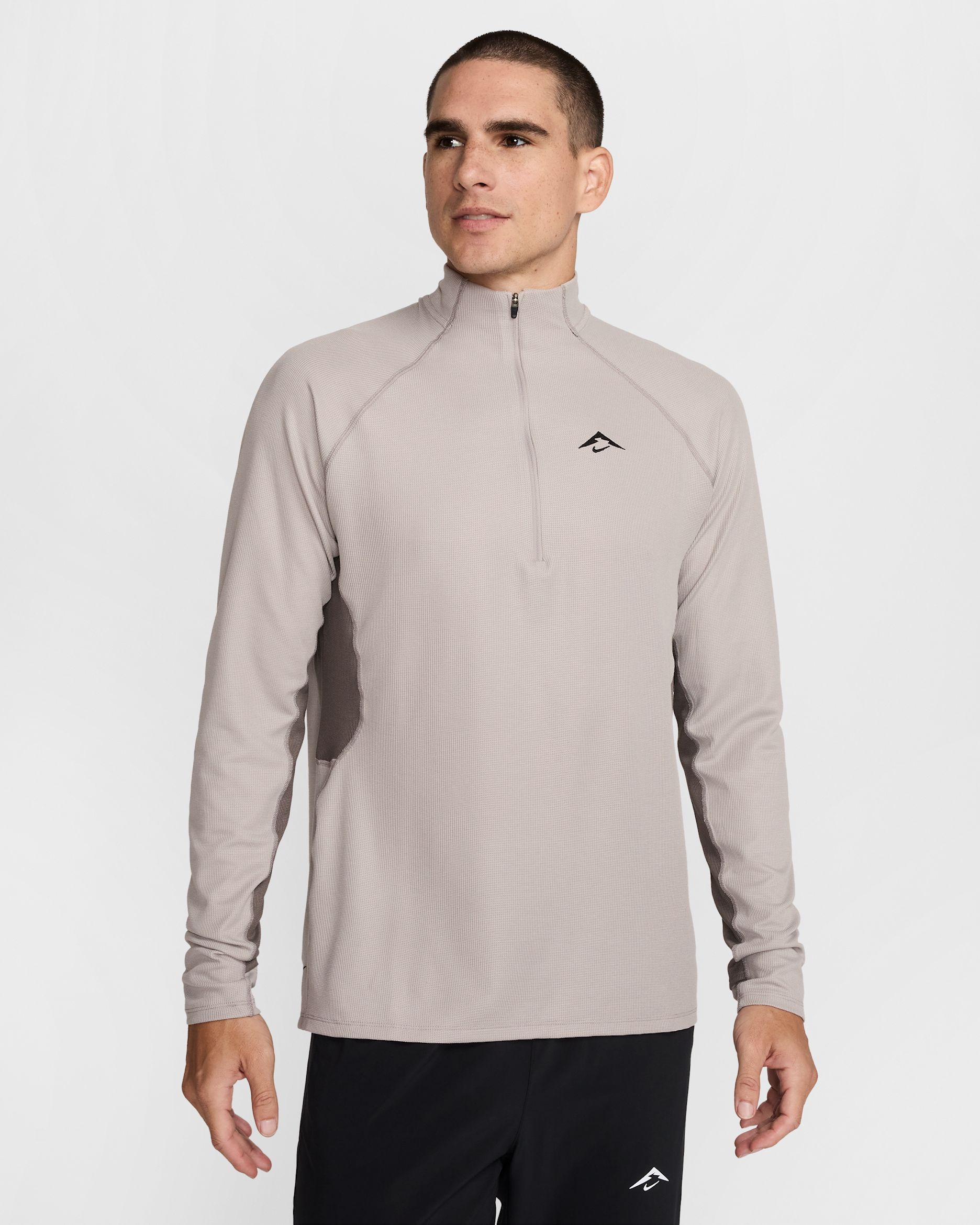 Nike Trail Men's Dri-FIT 1/2-Zip Mid Layer Top - College Grey/Cave Stone/Barely Volt/Black