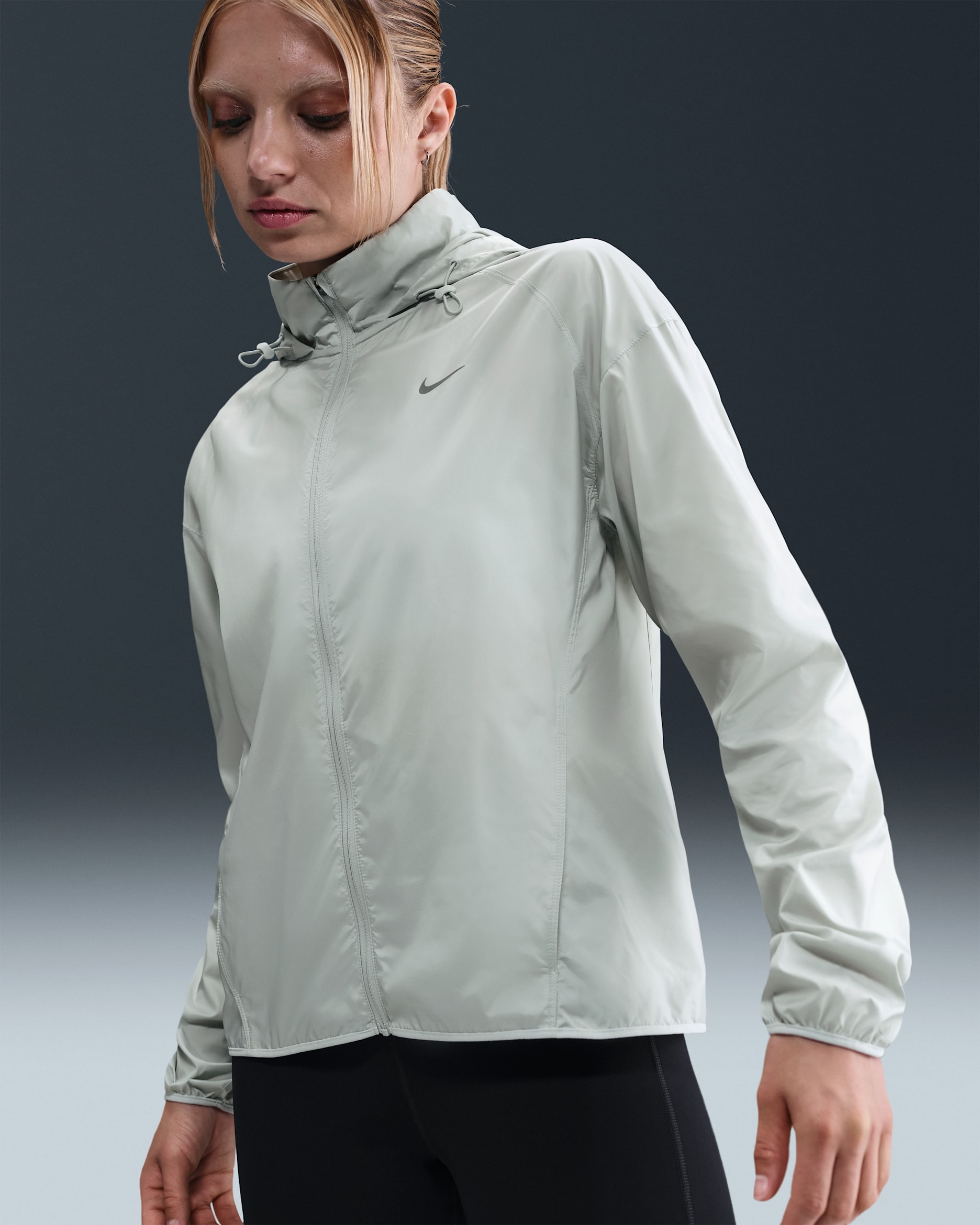 Nike Tempo Repel hardloopjack voor dames - Light Silver