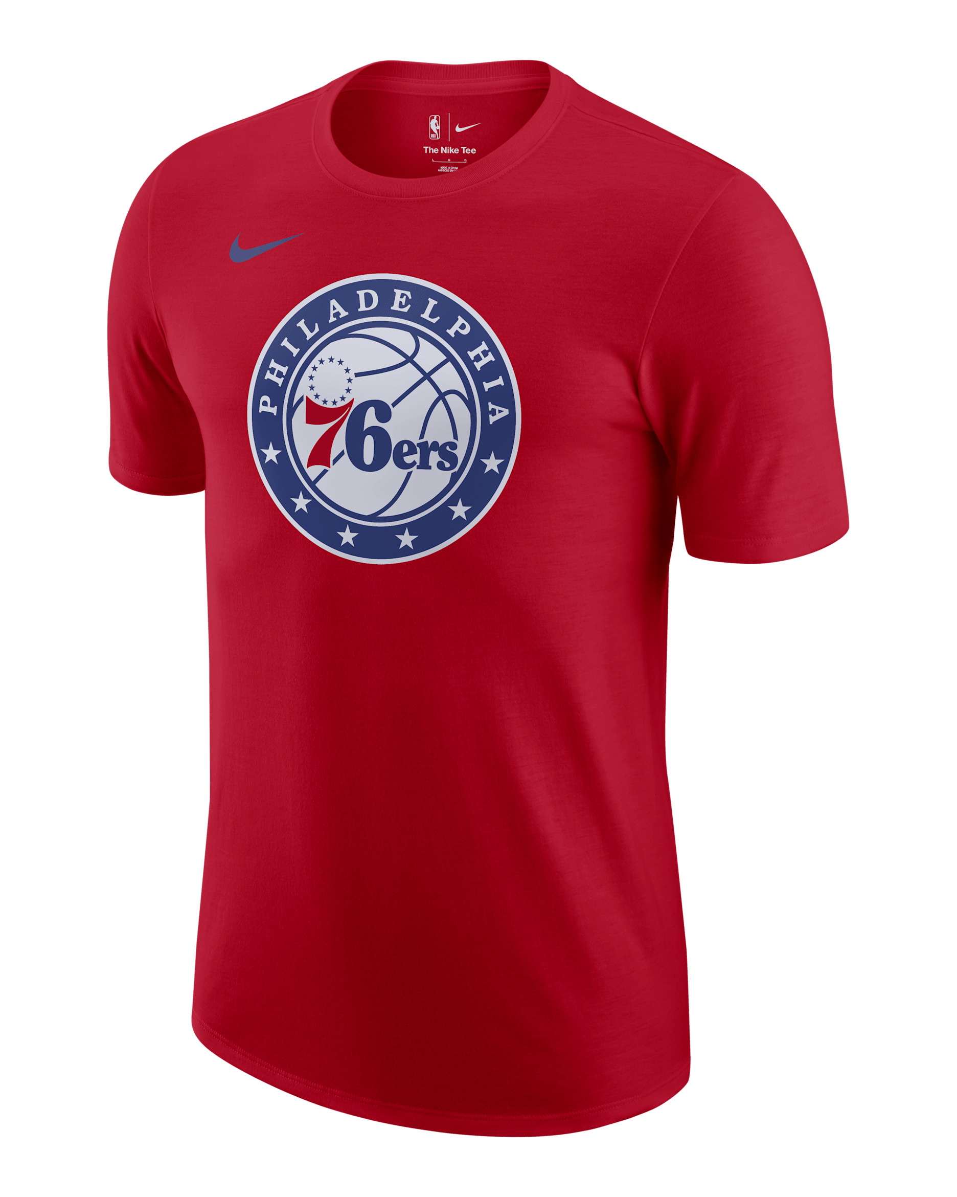 Playera Nike de la NBA para hombre Philadelphia 76ers Essential - Rojo universitario