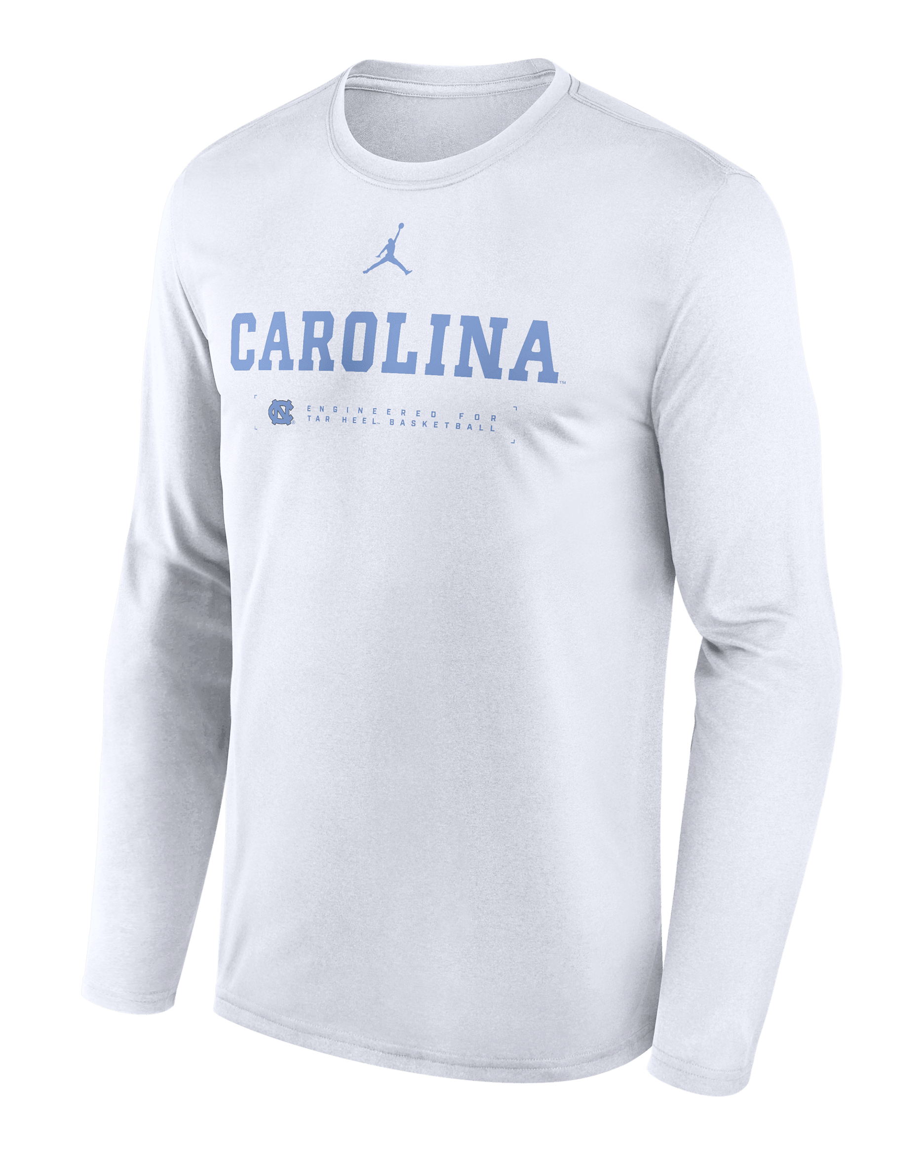 North Carolina Courtside Basketball Shootaround Legend Men's Jordan Brand Dri-FIT College Long-Sleeve T-Shirt - White