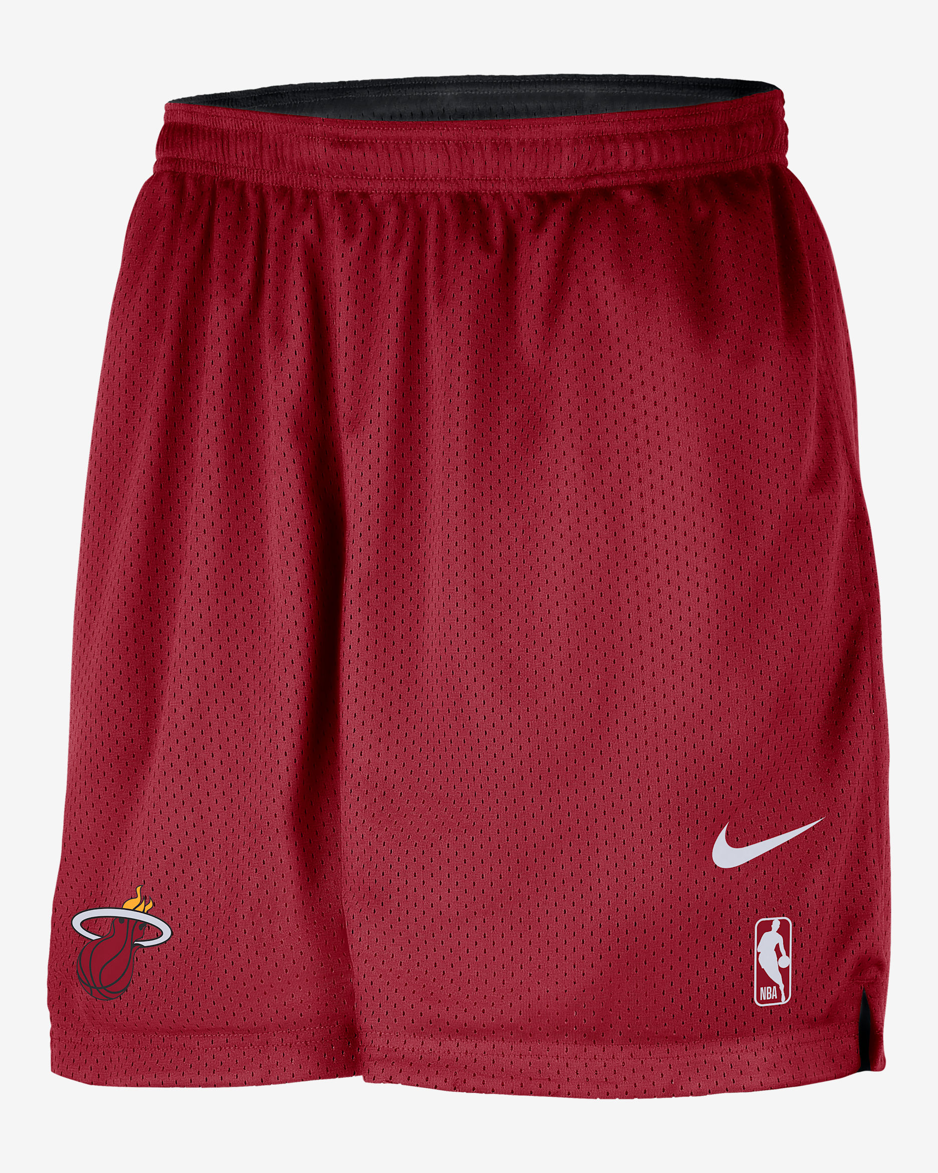 Shorts de entrenamiento Nike de malla de la NBA para hombre Miami Heat Courtside - Rojo duro/Negro