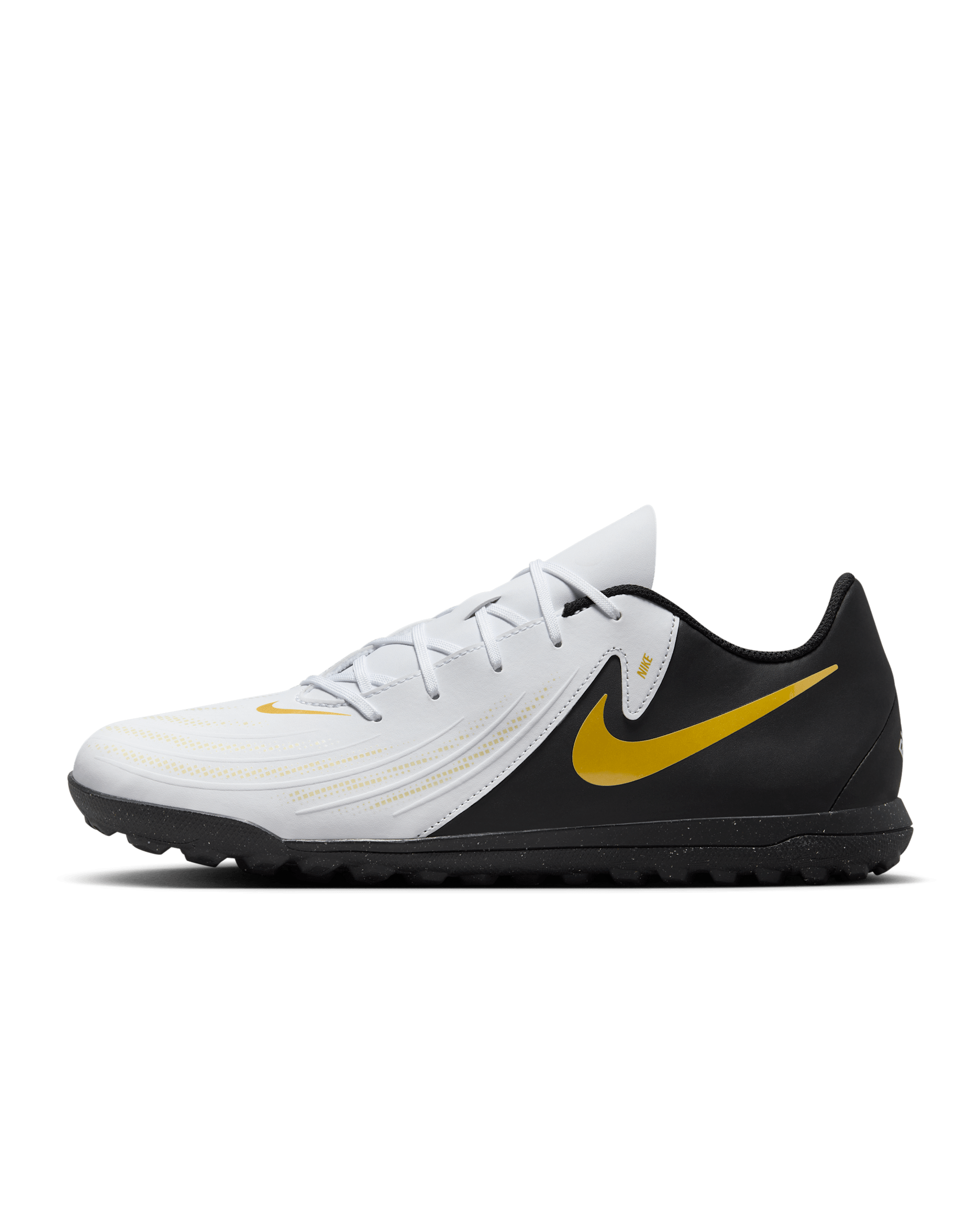 Nike Phantom GX 2 Club Turf Low-Top Football Shoes - White/Metallic Gold Coin/Black