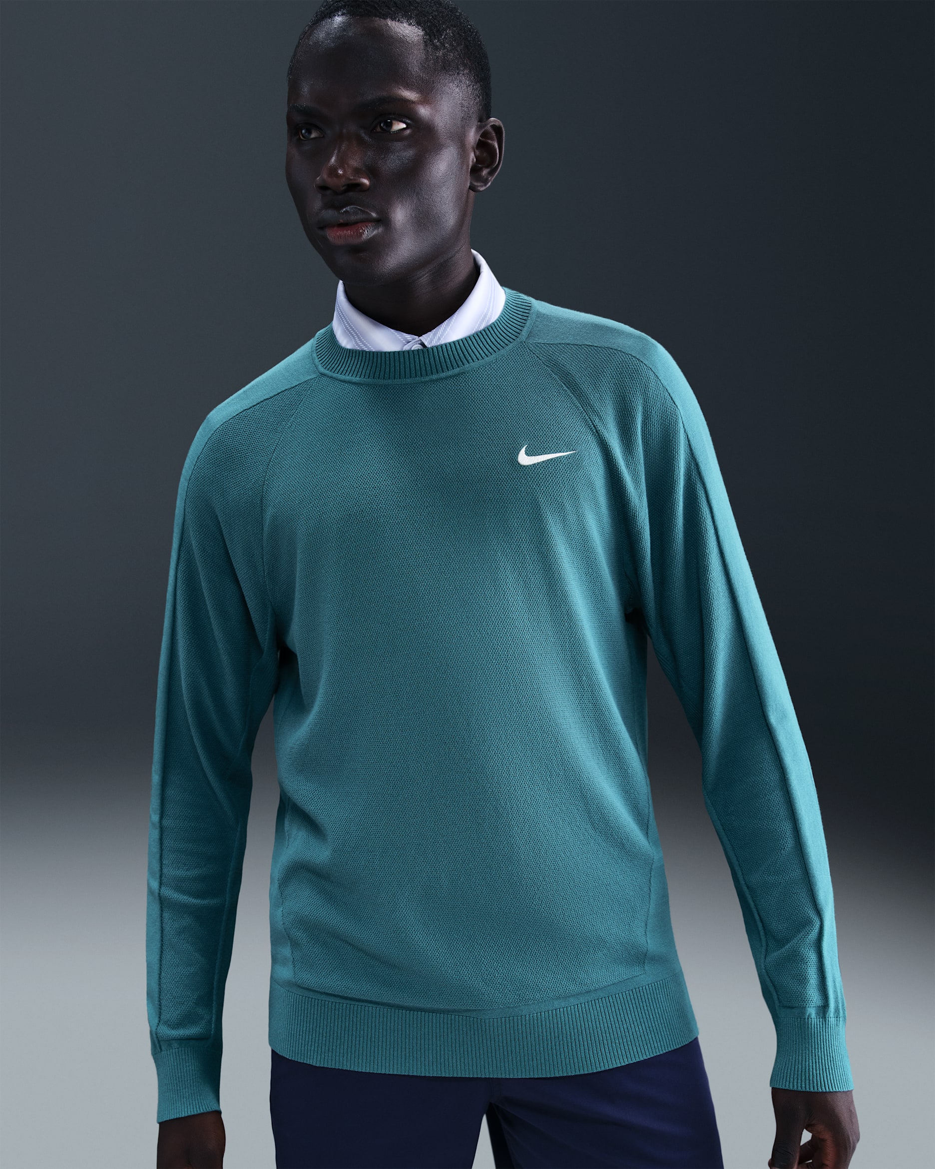 Nike Tour Men's Golf Sweater - Smokey Blue/Pale Ivory