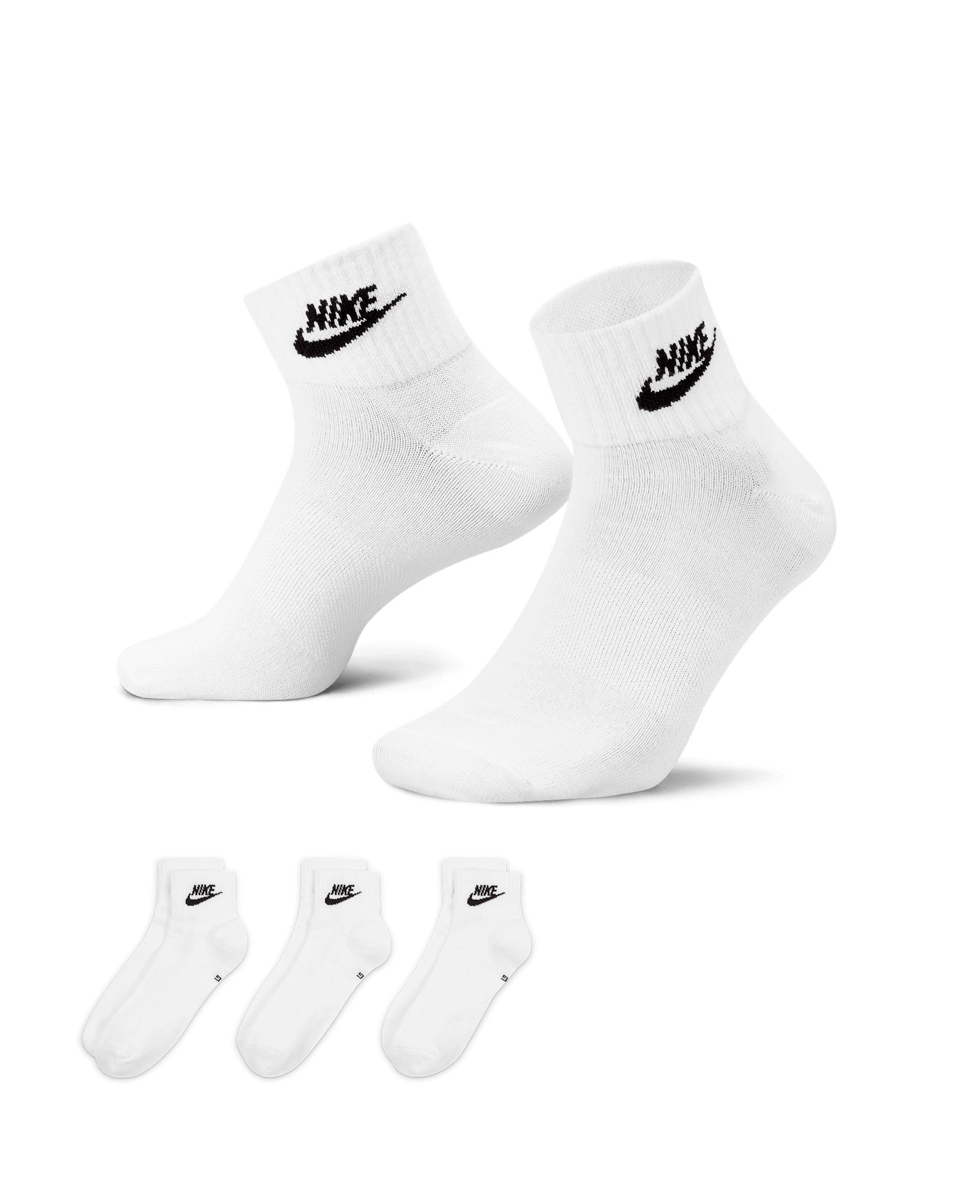 Socquettes Nike Everyday Essential (3 paires) - Blanc/Noir