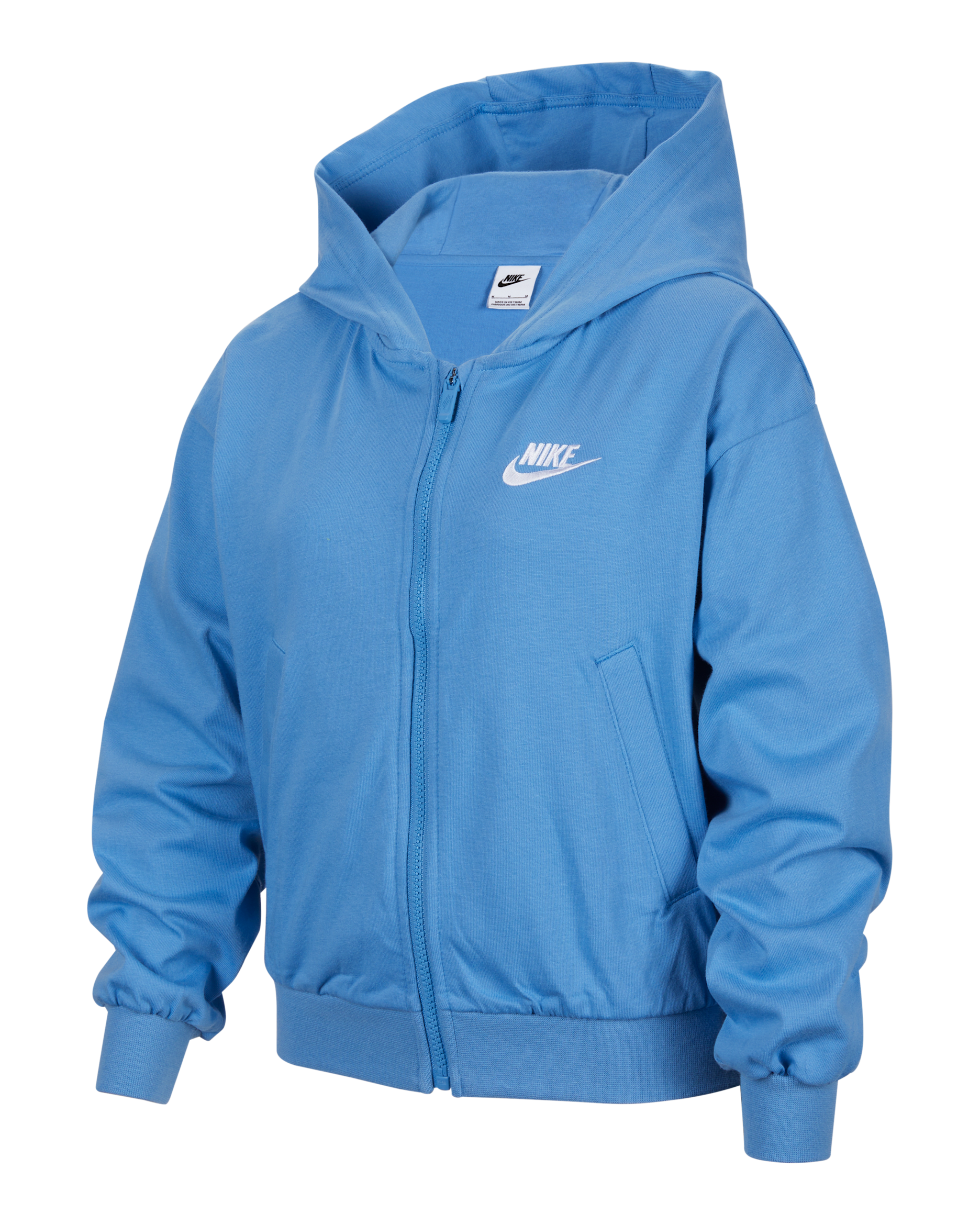 Nike Sportswear Older Kids' (Girls') Full-Zip Hoodie - Blue Beyond/White