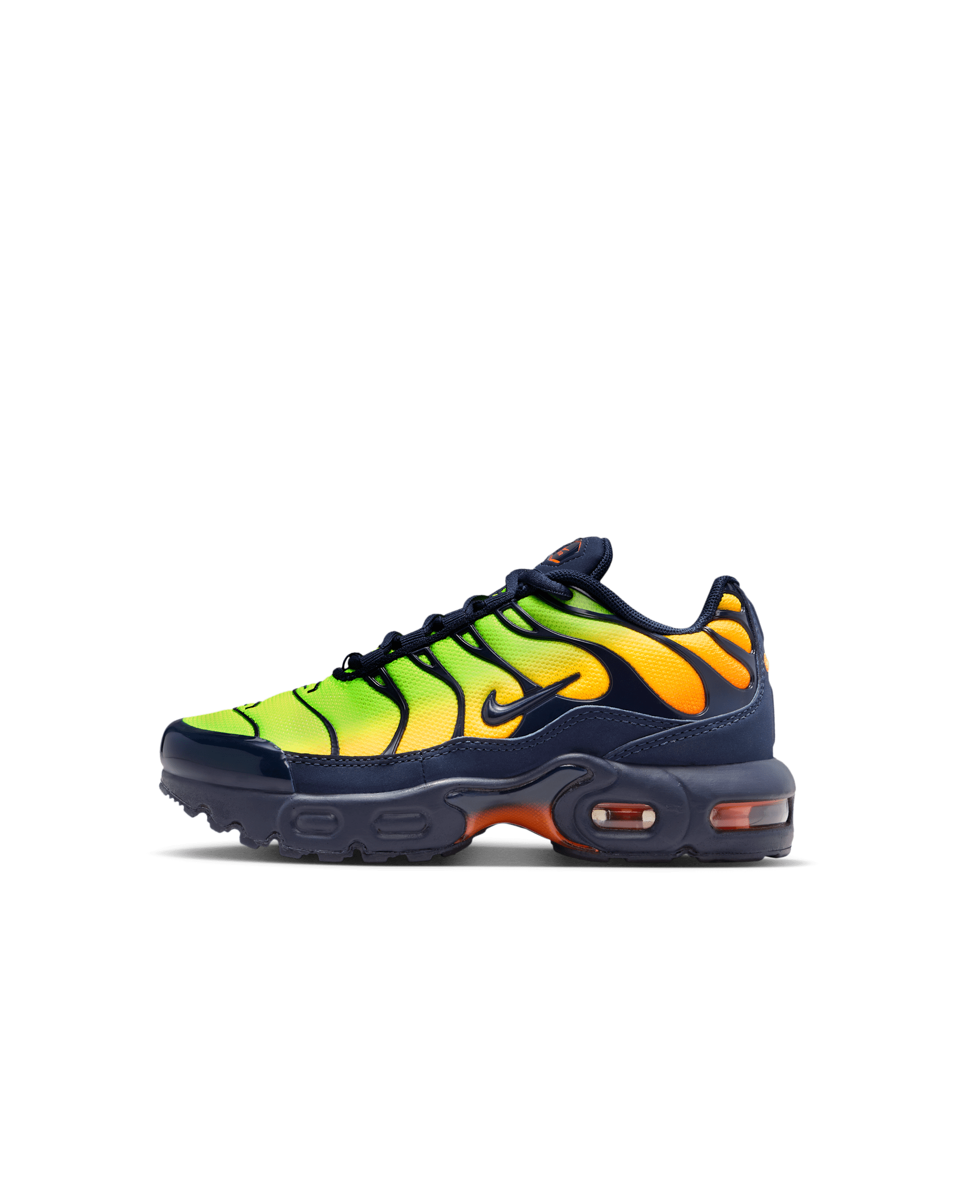 Chaussure Nike Air Max Plus pour enfant - Lemon Venom/Hyper Crimson/Laser Orange/Blackened Blue