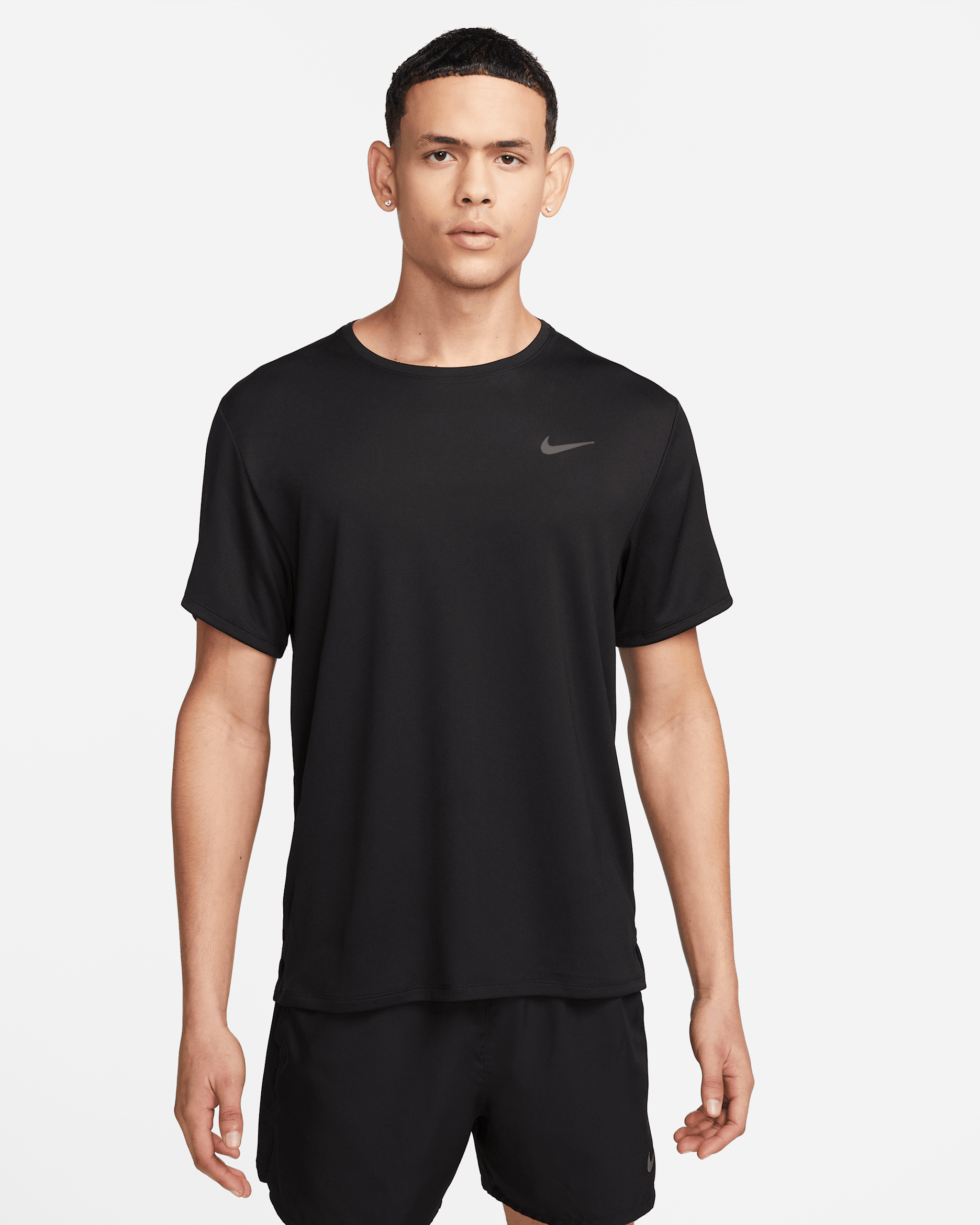 Nike Miler Men's Dri-FIT UV Short-Sleeve Running Top - Black
