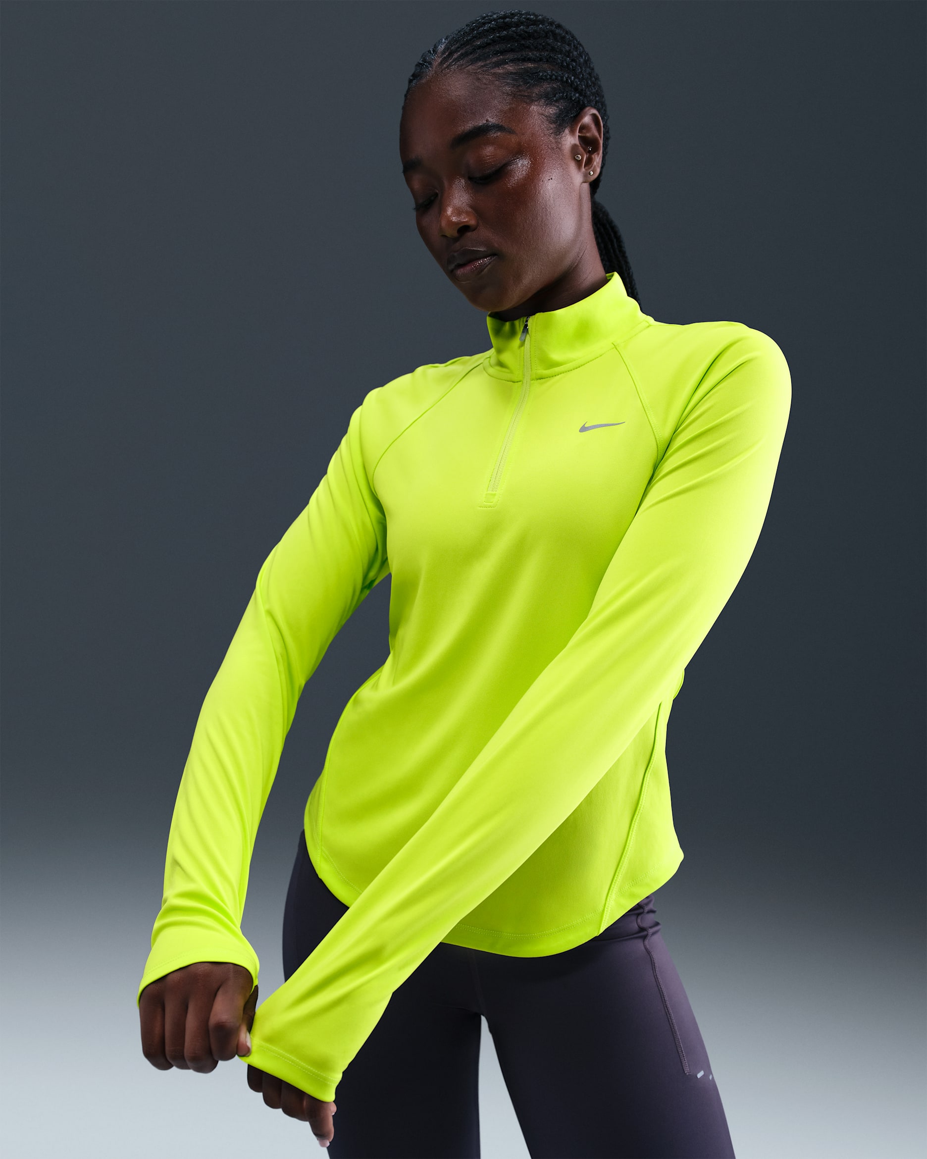 Haut de running à 1/4 de zip Dri-FIT Nike Tempo pour femme - Cyber