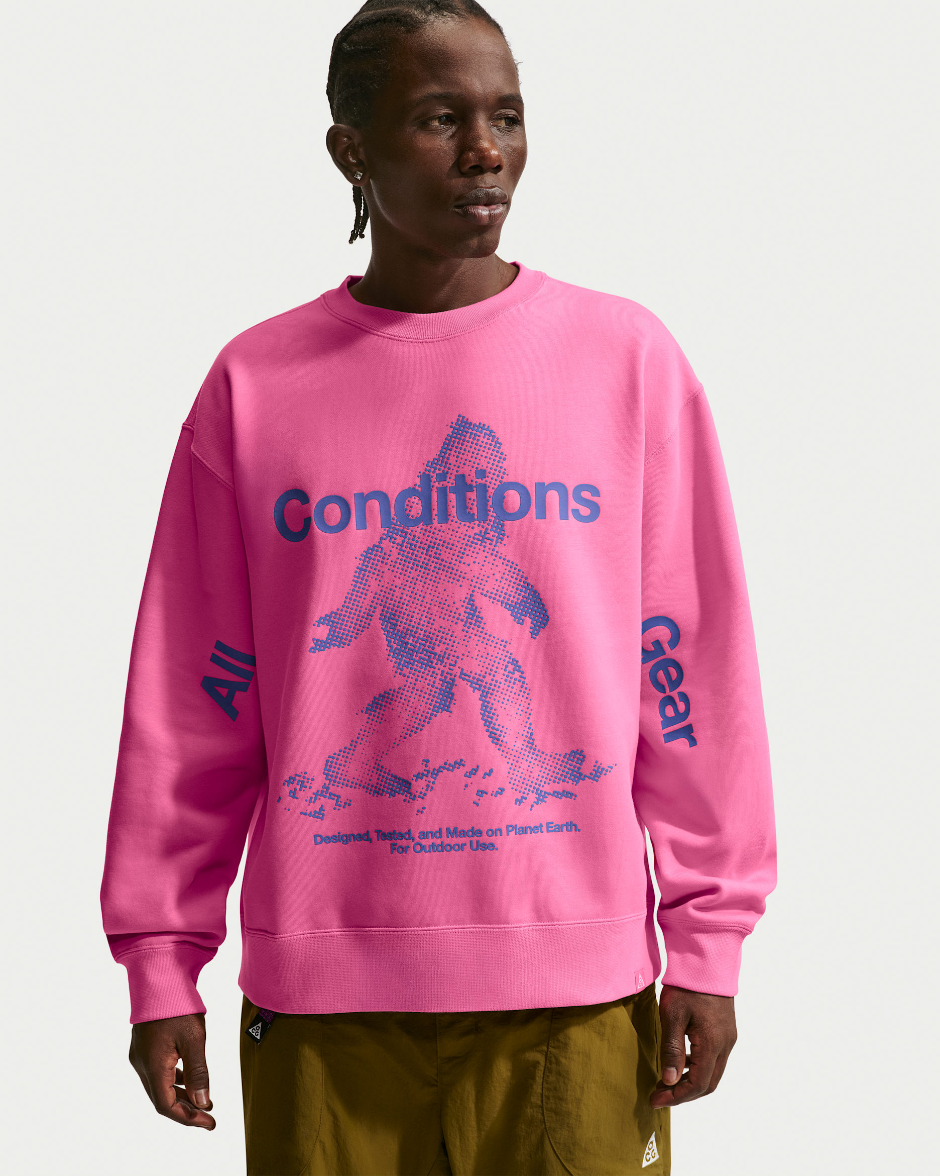 Sweat à col ras-du-cou Therma-FIT Nike ACG « Tuff Fleece » pour homme - Pinksicle