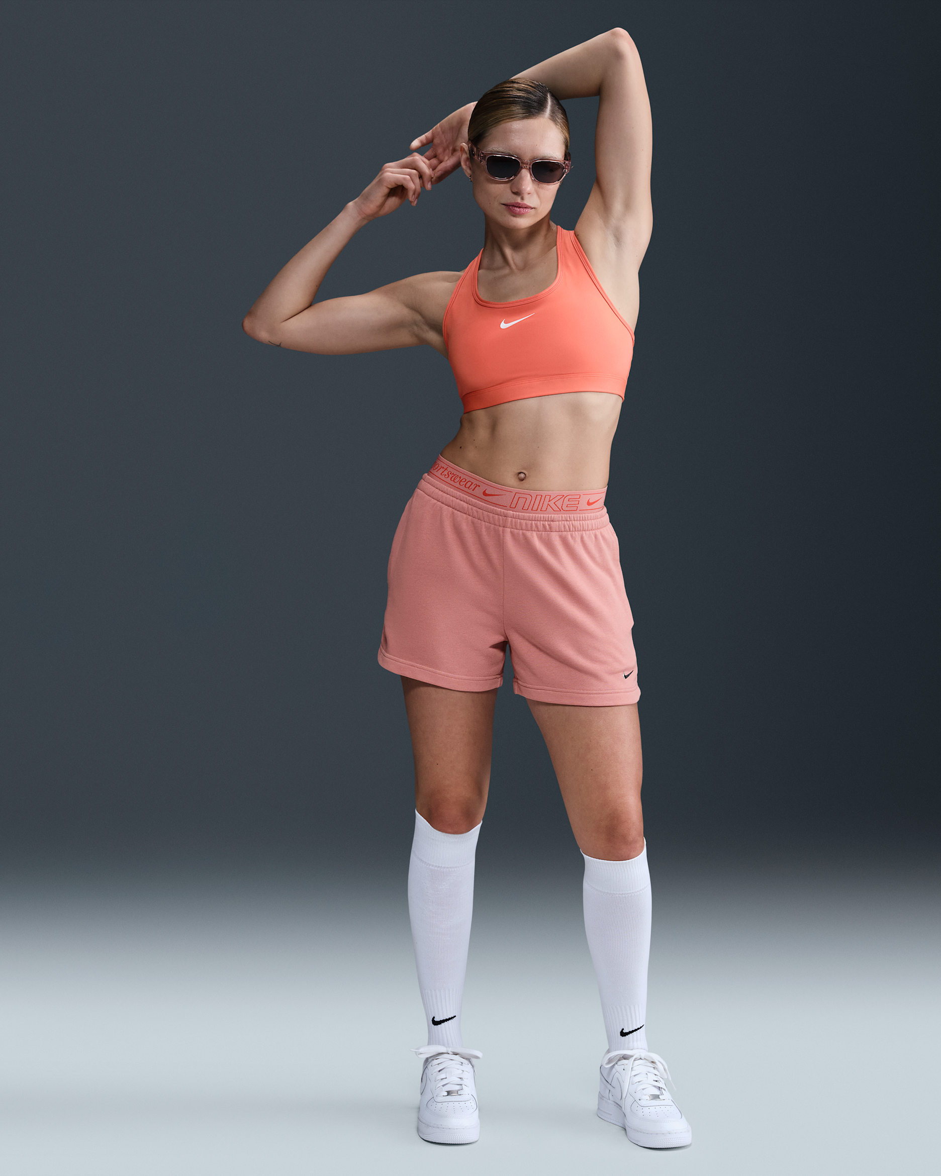 Nike Sportswear Chill Terry Women's Mid-Rise 10cm (approx.) Shorts - Red Stardust