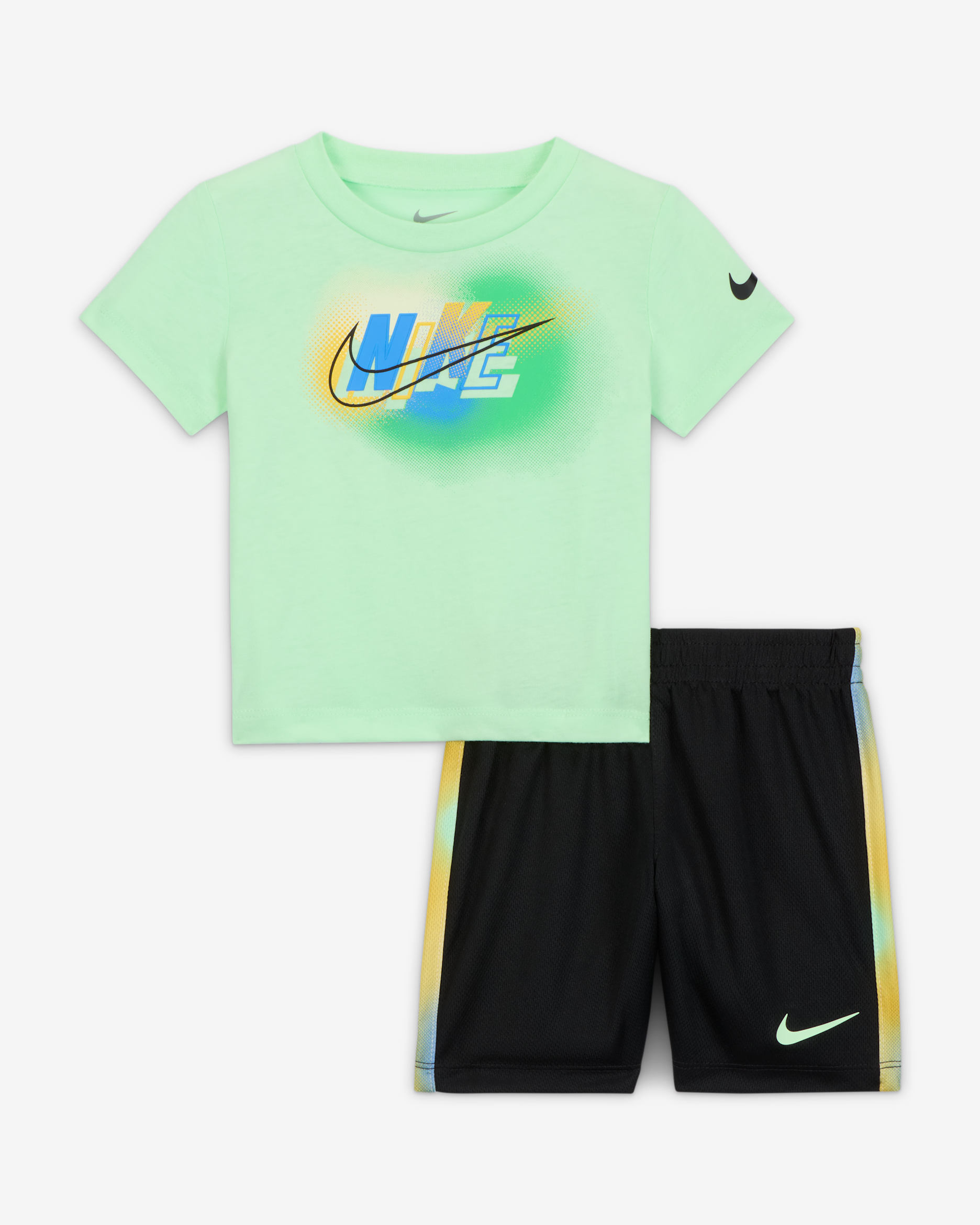 Nike Hazy Rays Baby (12–24M) Shorts Set - Black