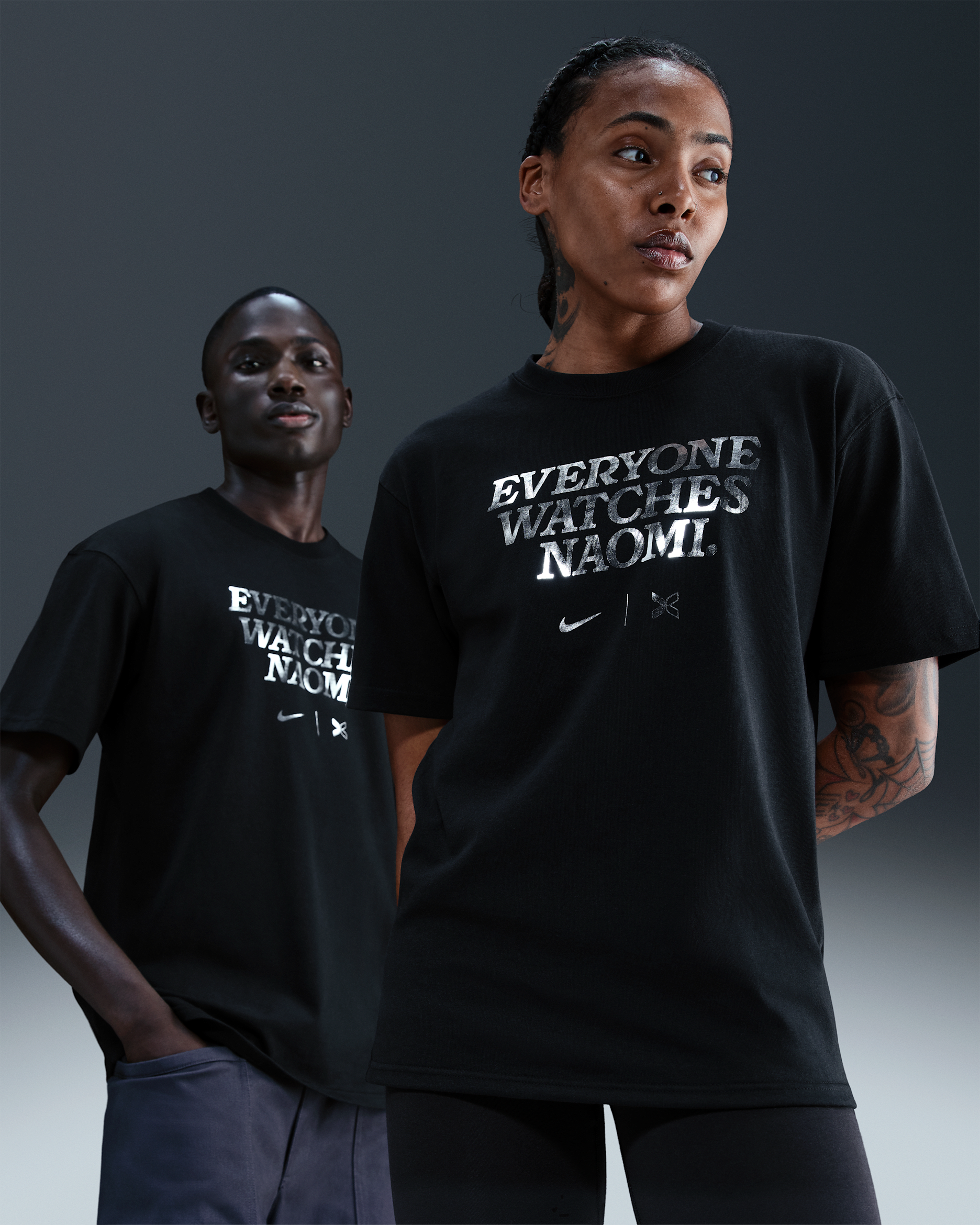 Everyone Watches Women's Sports™ "Naomi Osaka" Nike by TOGETHXR Tennis T-Shirt - Black