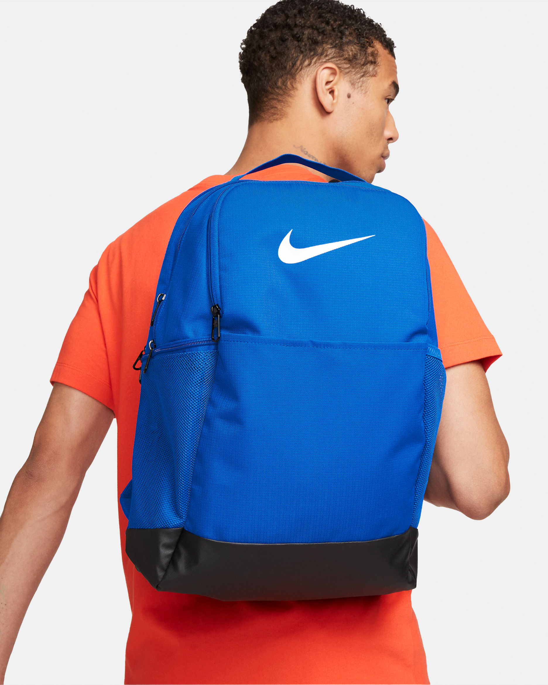 Mochila de entrenamiento Nike Brasilia 9.5 (mediana) - Royal juego/Negro/Blanco