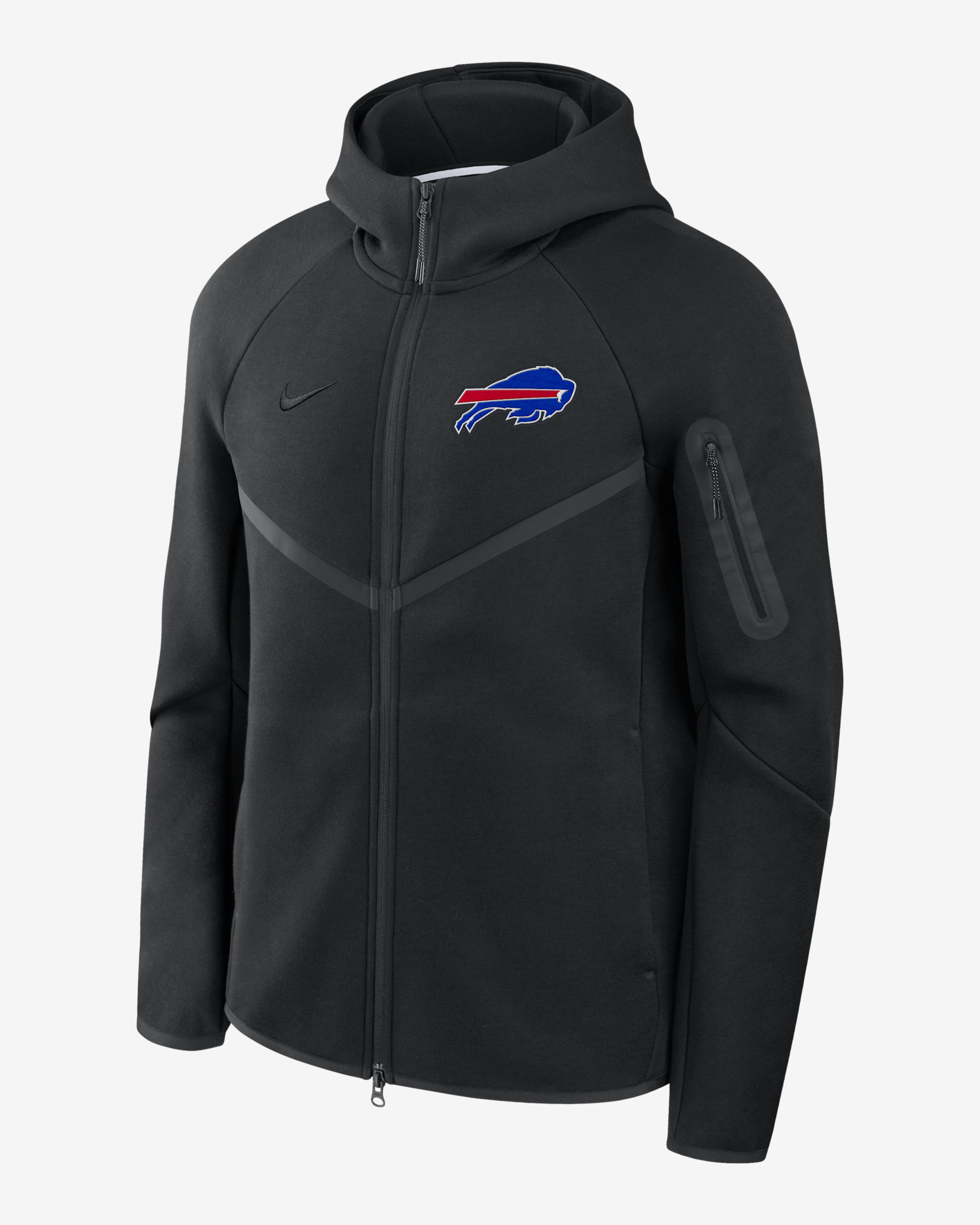Buffalo Bills Tech Fleece Windrunner Men's Nike NFL Full-Zip Hooded Jacket - Black