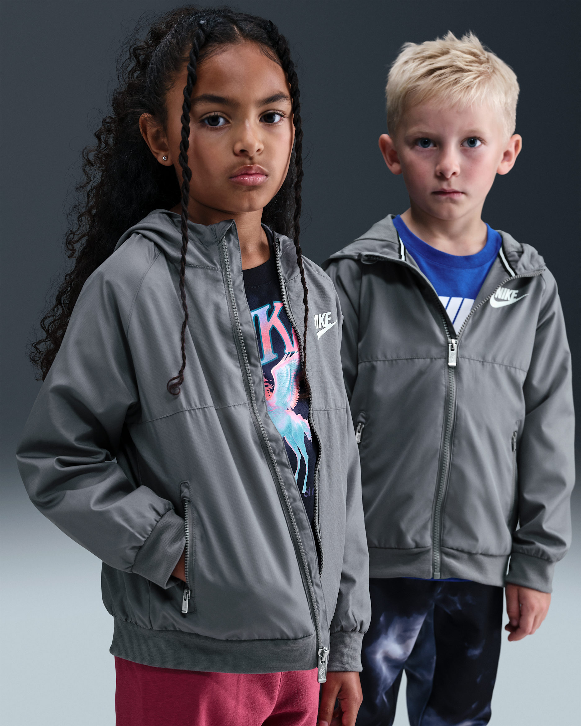 Nike Little Kids' Paneled Windbreaker - Gunsmoke
