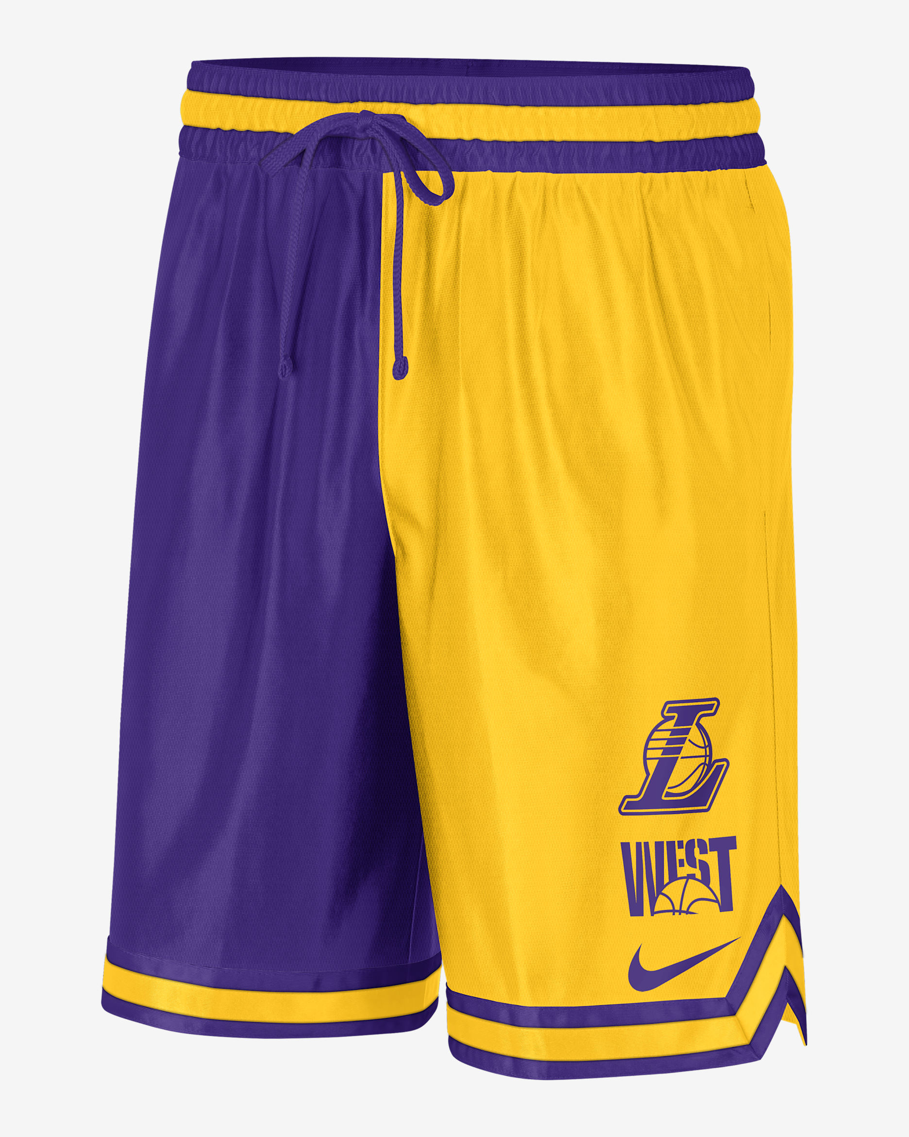 Los Angeles Lakers Courtside Men's Nike Dri-FIT NBA Graphic Shorts - Amarillo/Field Purple/Black