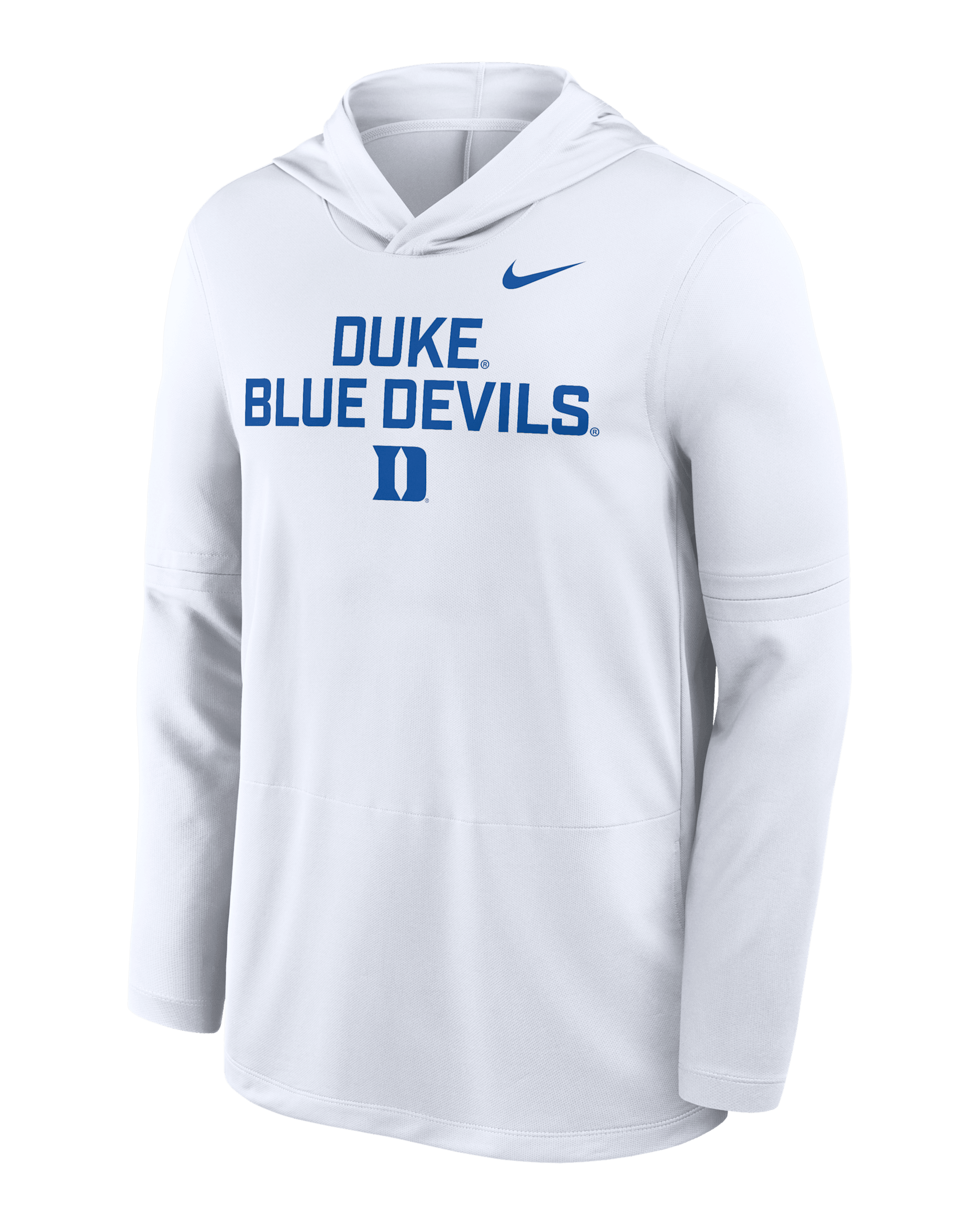 Duke Sideline Men's Nike Dri-FIT College Long-Sleeve Hooded Top - White