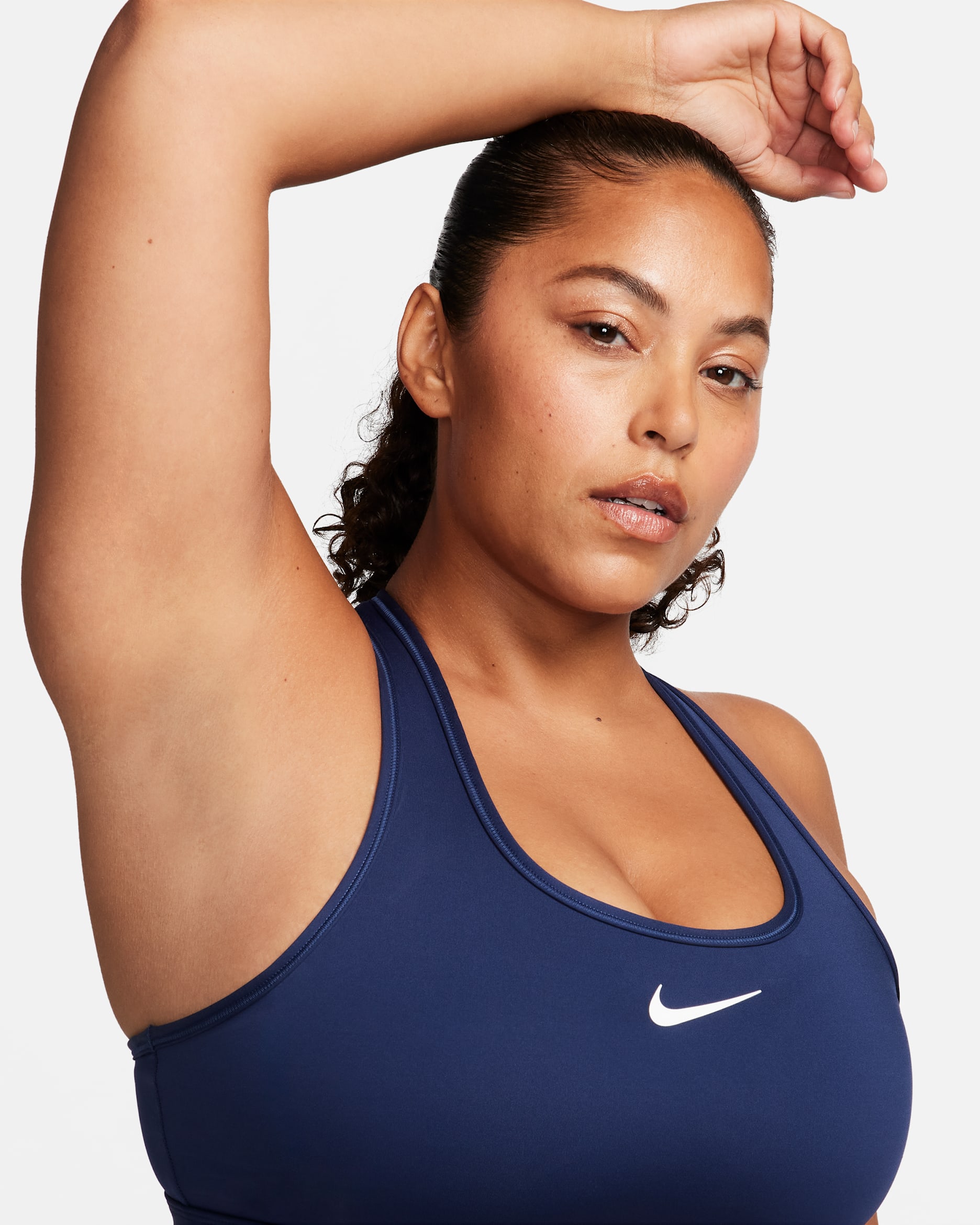 Nike Swoosh Medium Support Women's Padded Sports Bra - Midnight Navy/White