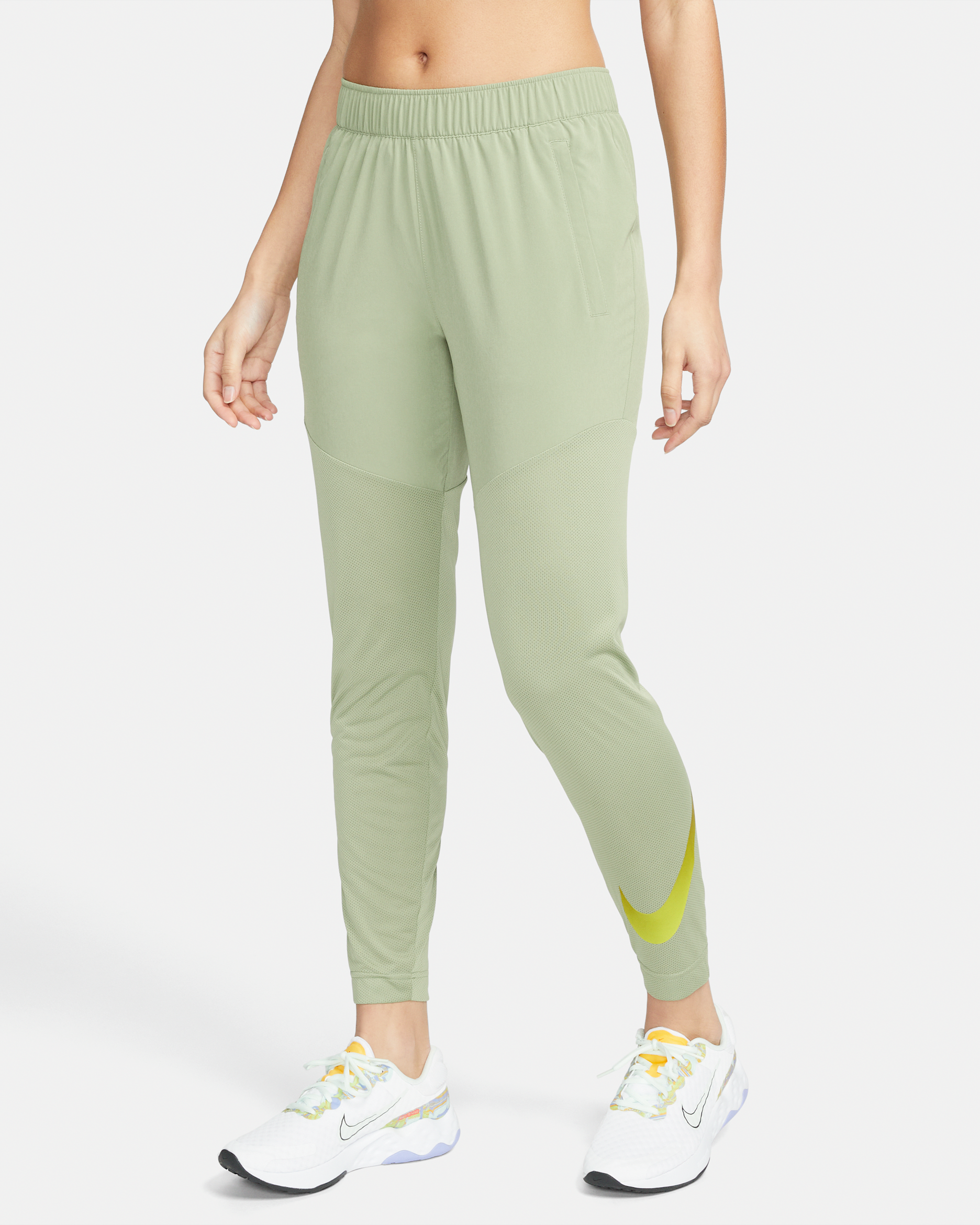 Nike Dri-FIT Swoosh Run Women's Running Trousers - Oil Green/Reflect Silver