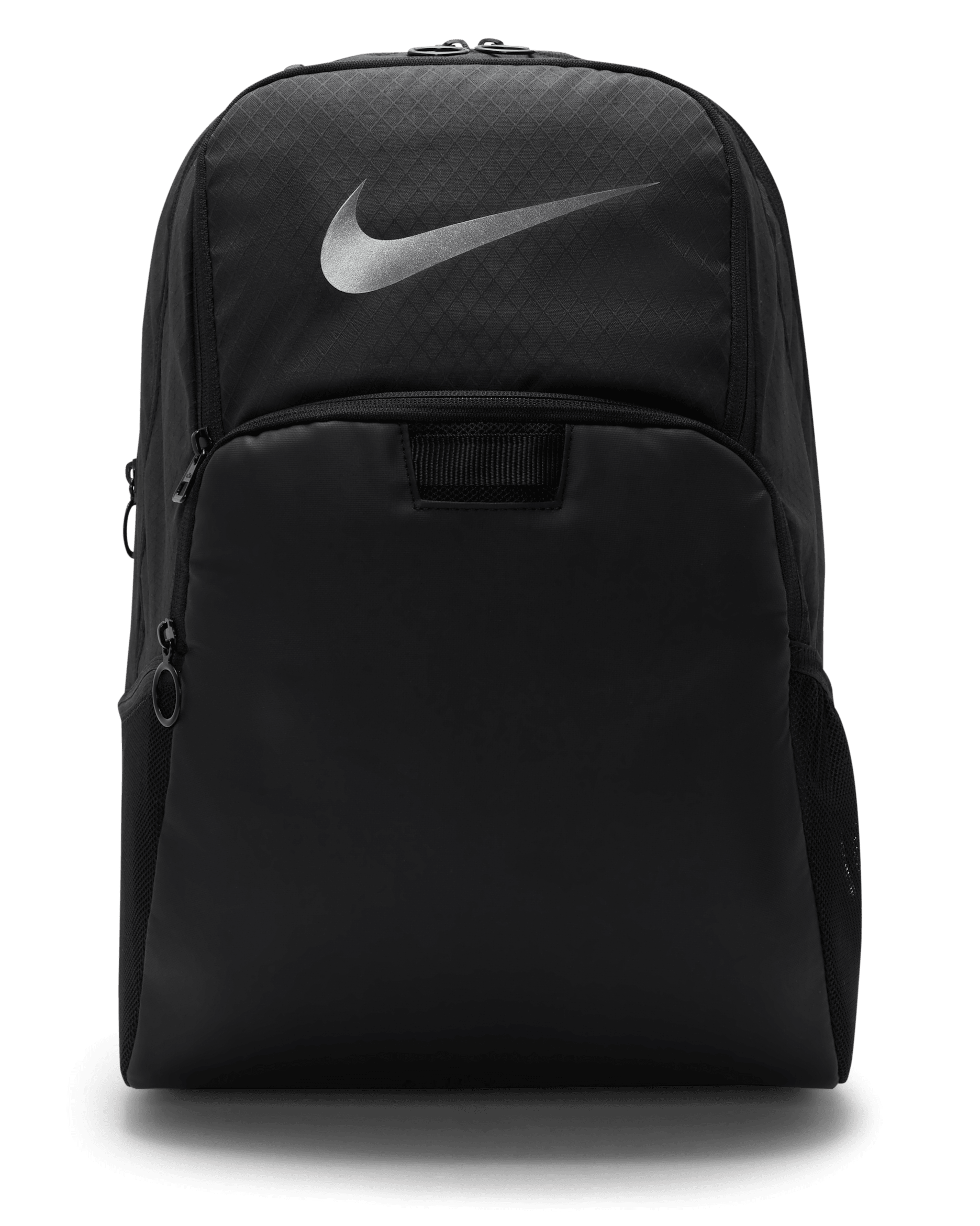 เป้สะพายหลังเทรนนิ่งสำหรับอากาศหนาวมีกราฟิก Nike Brasilia (ขนาดใหญ่, 24 ล.) - ดำ/ดำ/Metallic Silver