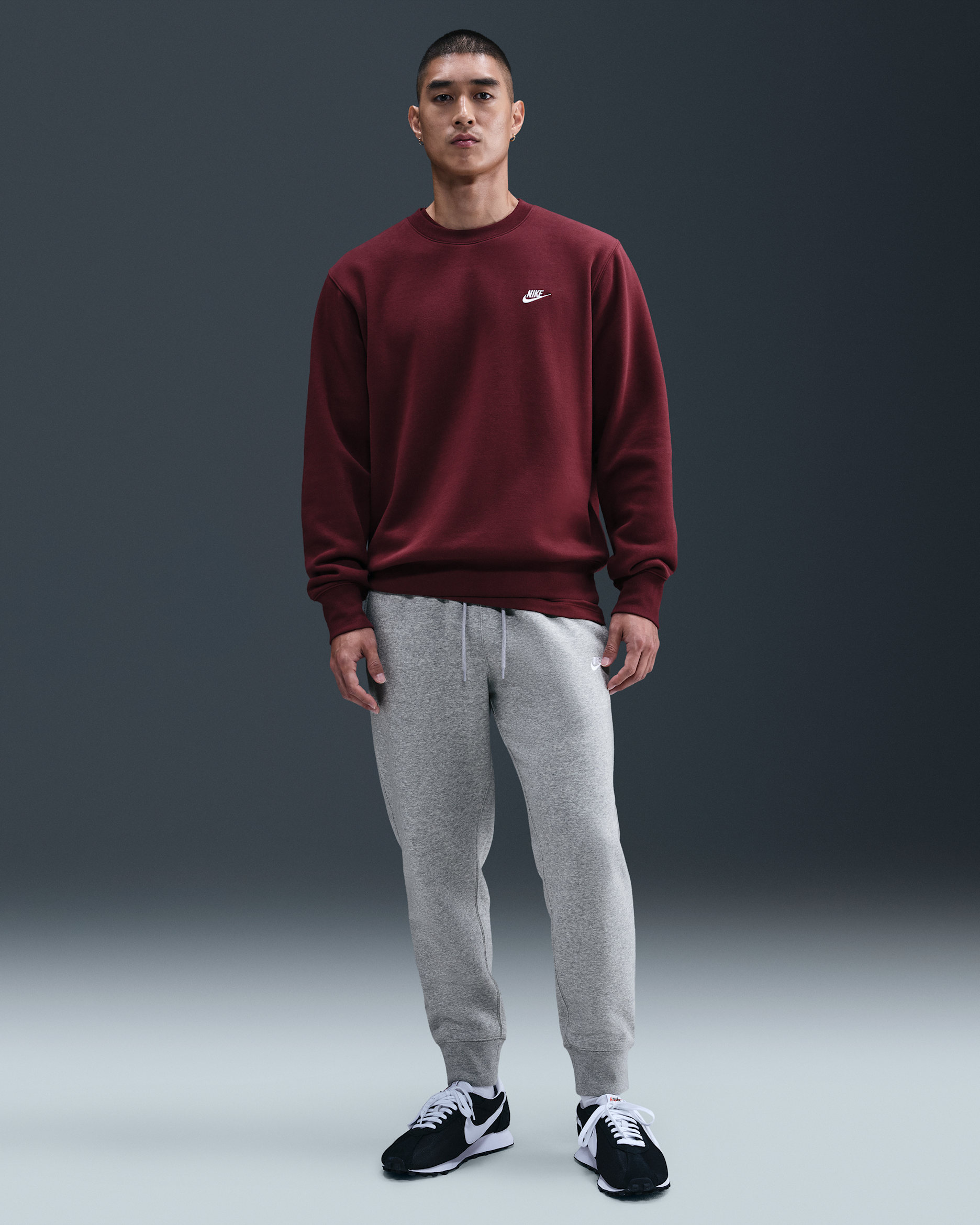 나이키 클럽 남성 조거 - 다크 그레이 헤더/라이트 스모크 그레이/화이트