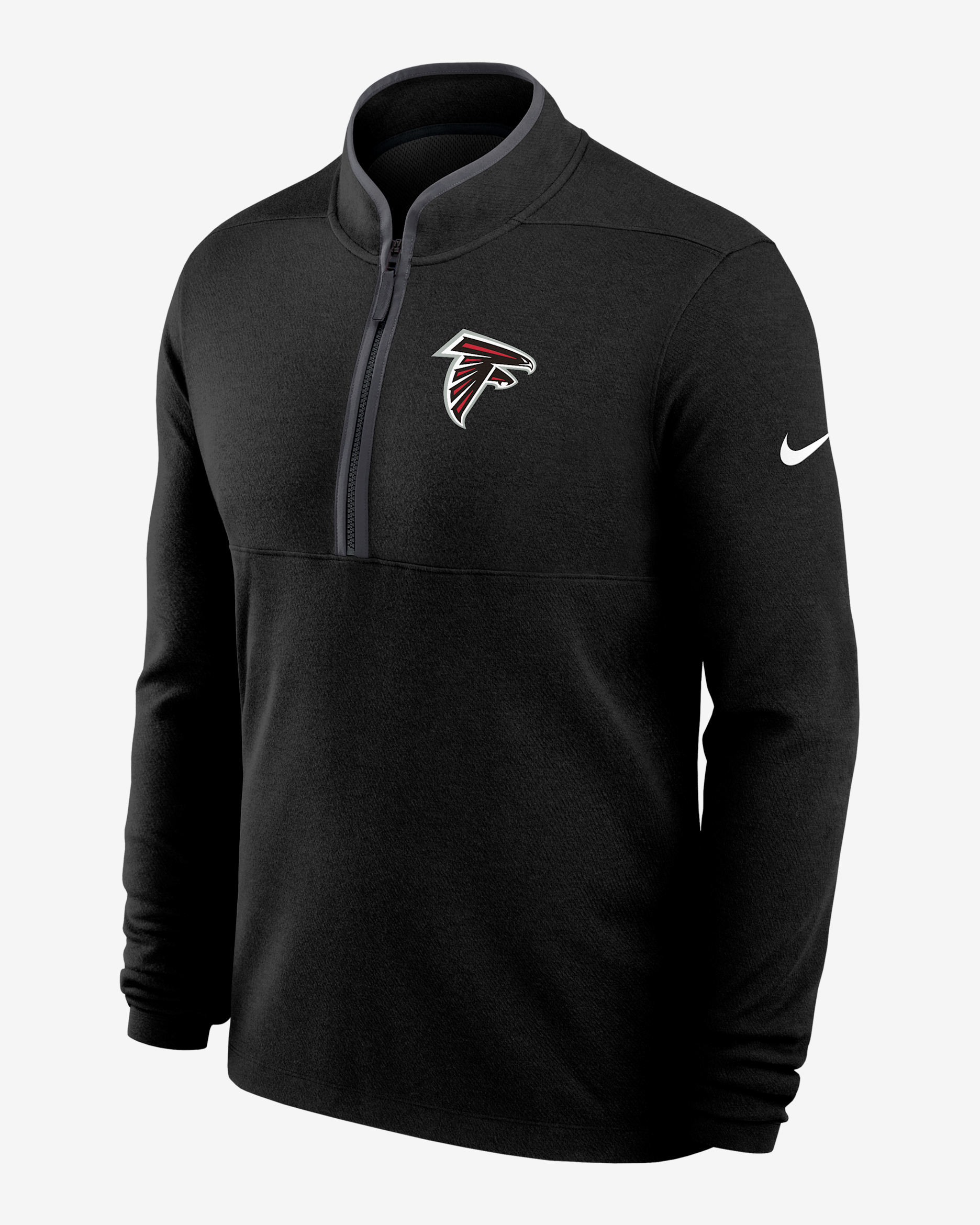 Playera de manga larga Nike Dri-FIT de la NFL de medio cierre para hombre Atlanta Falcons Logo Victory - Negro