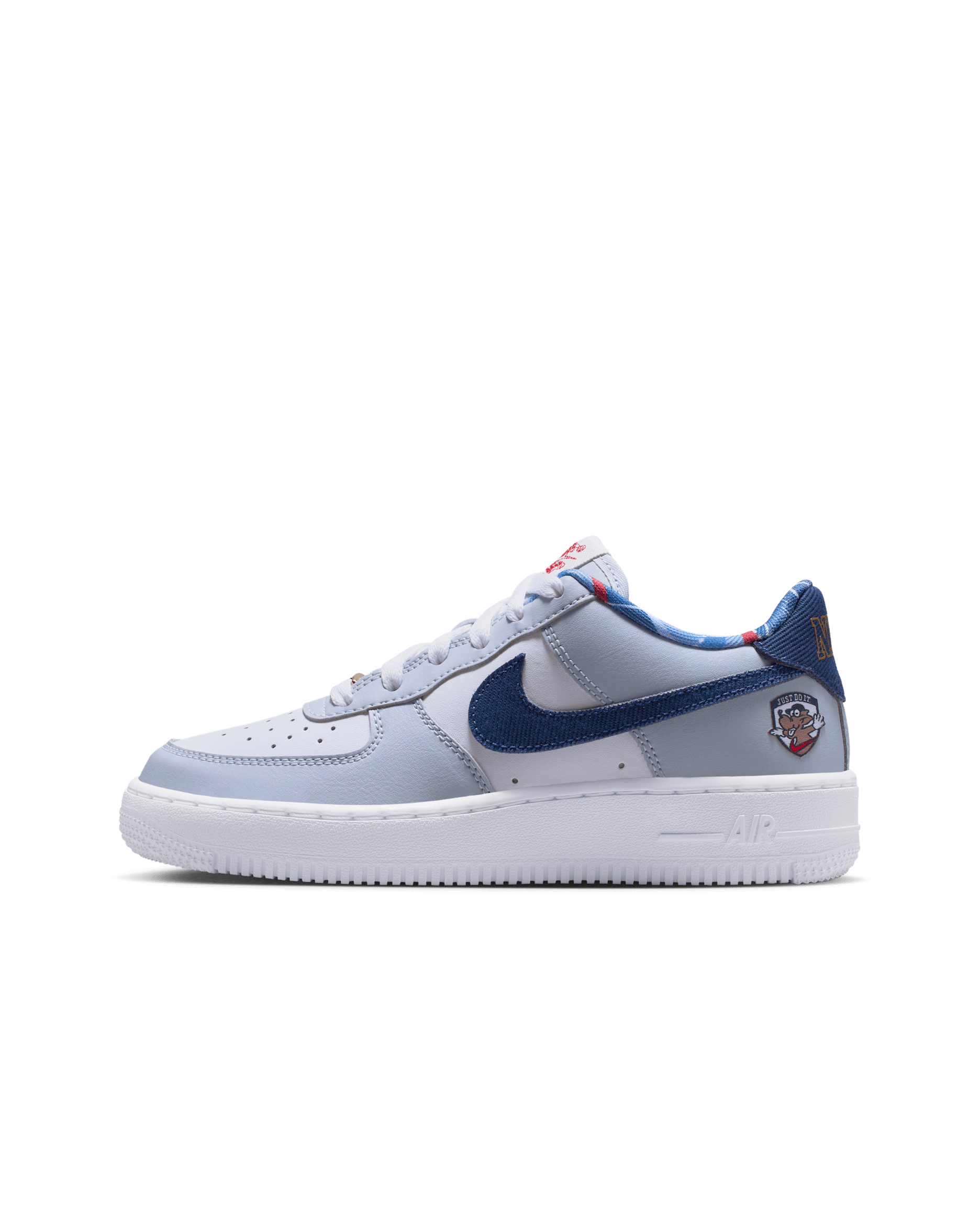 Nike Air Force 1 LV8 Big Kids' Shoes - White/White/Ghost/Midnight Navy