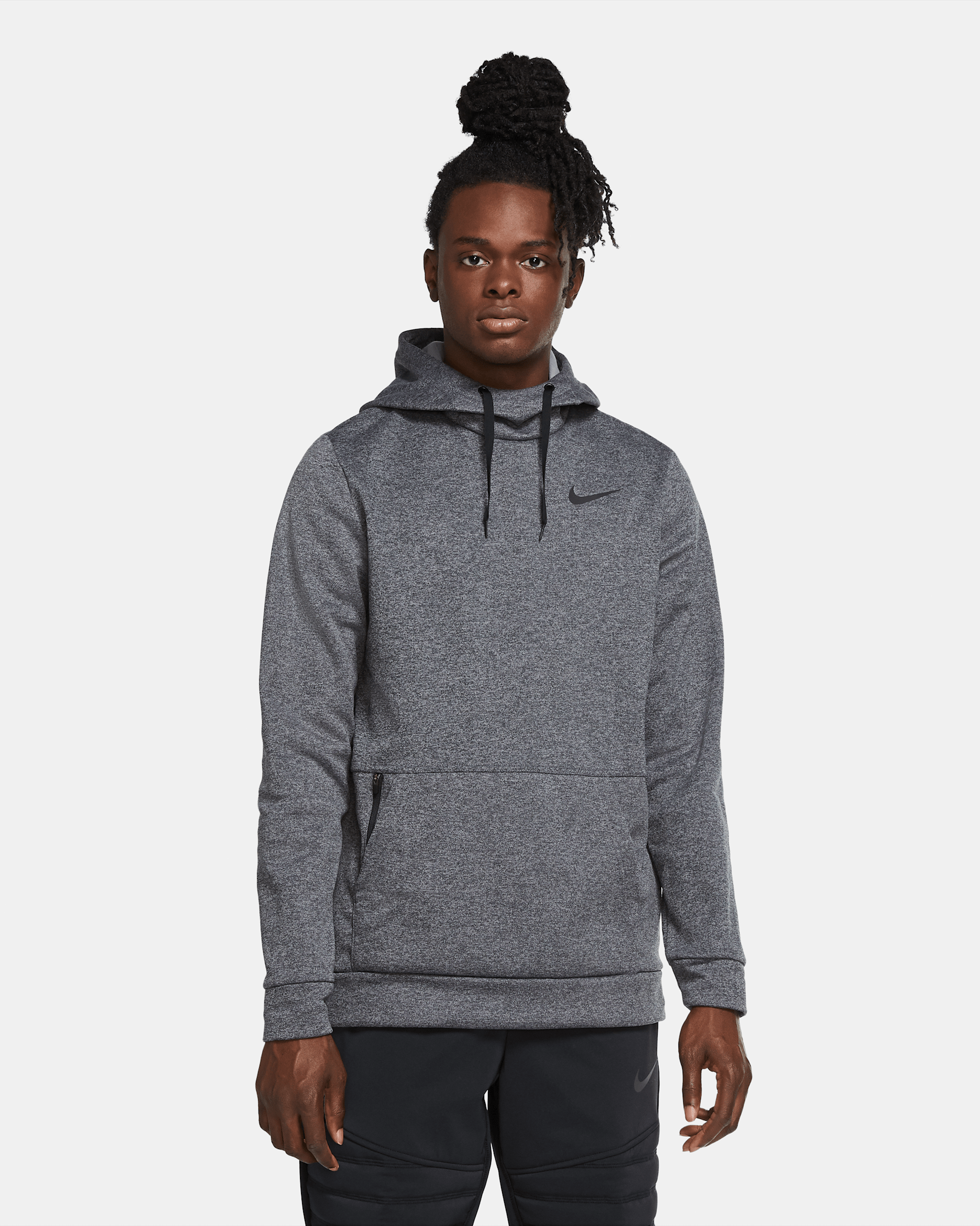Nike Therma Men's Pullover Training Hoodie - Charcoal Heather/Black