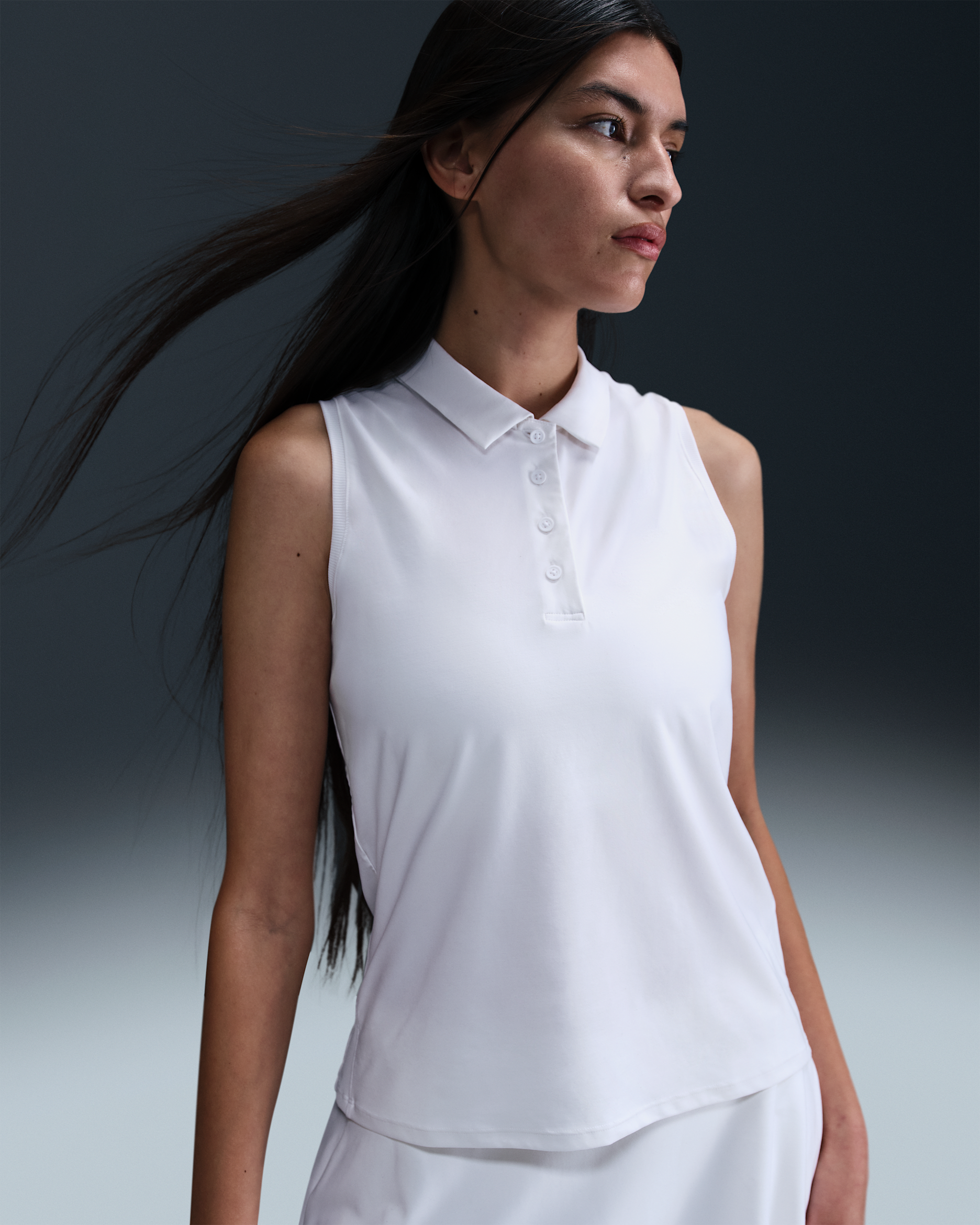 Nike Victory Women's Dri-FIT Sleeveless Polo - White/Black