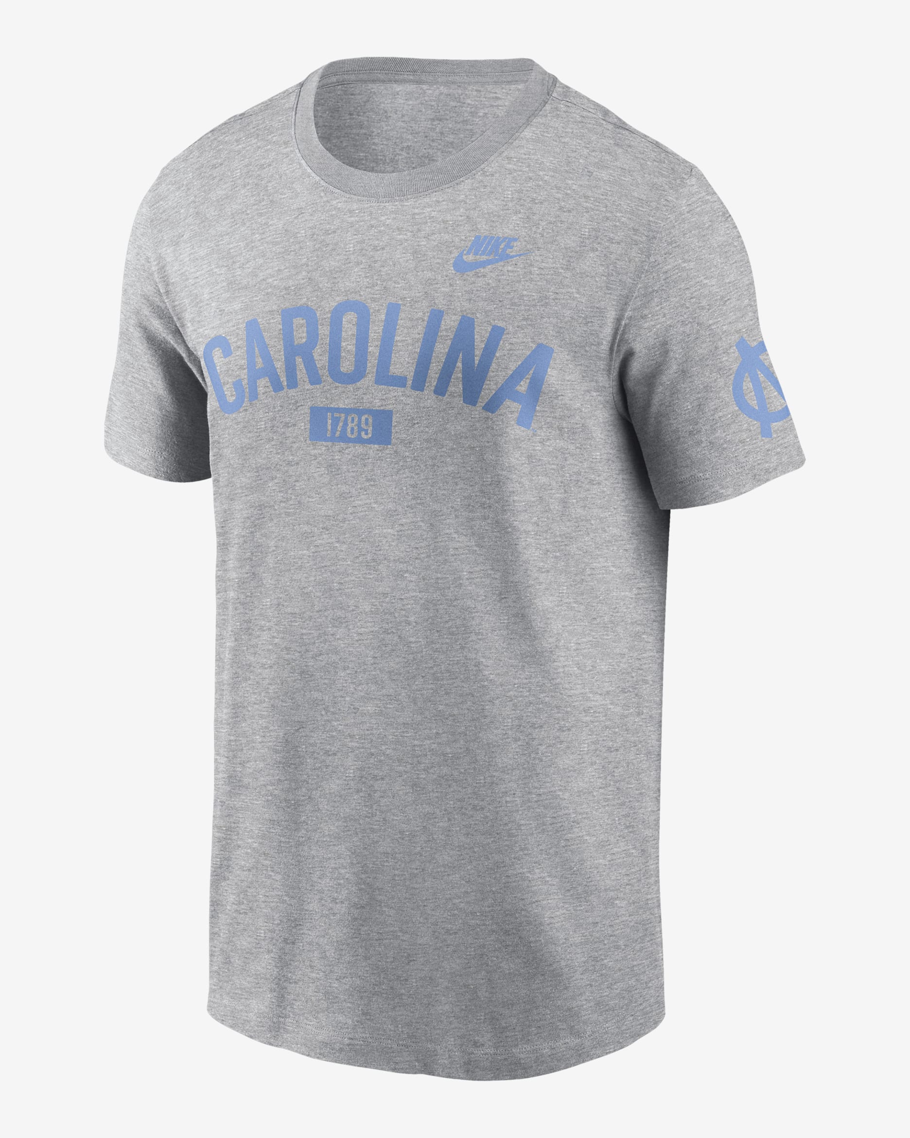 North Carolina Legacy Arch 2-Hit Men's Nike College T-Shirt - Grey