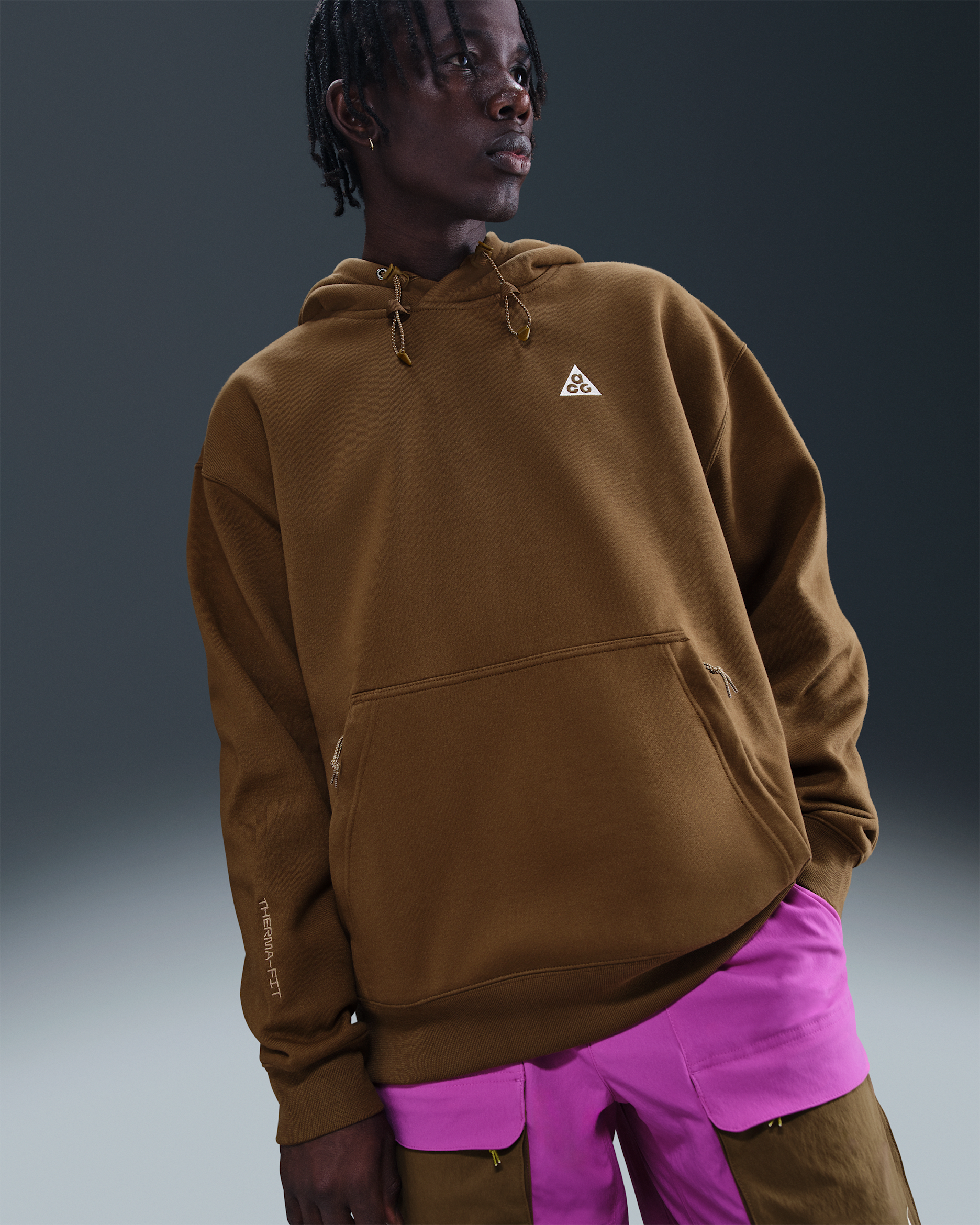 Nike ACG "Tuff Fleece" Pullover Hoodie - Mosswood Brown/Light Khaki/Summit White
