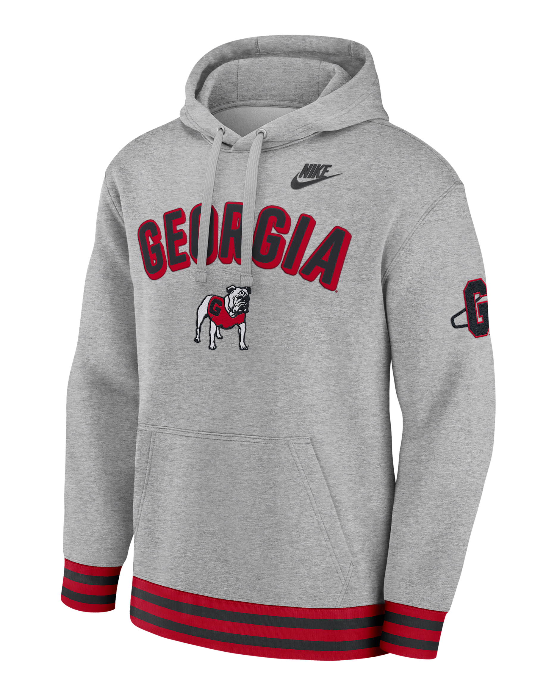 Georgia Legacy Retro Men’s Nike College Pullover Hoodie - Dark Grey Heather